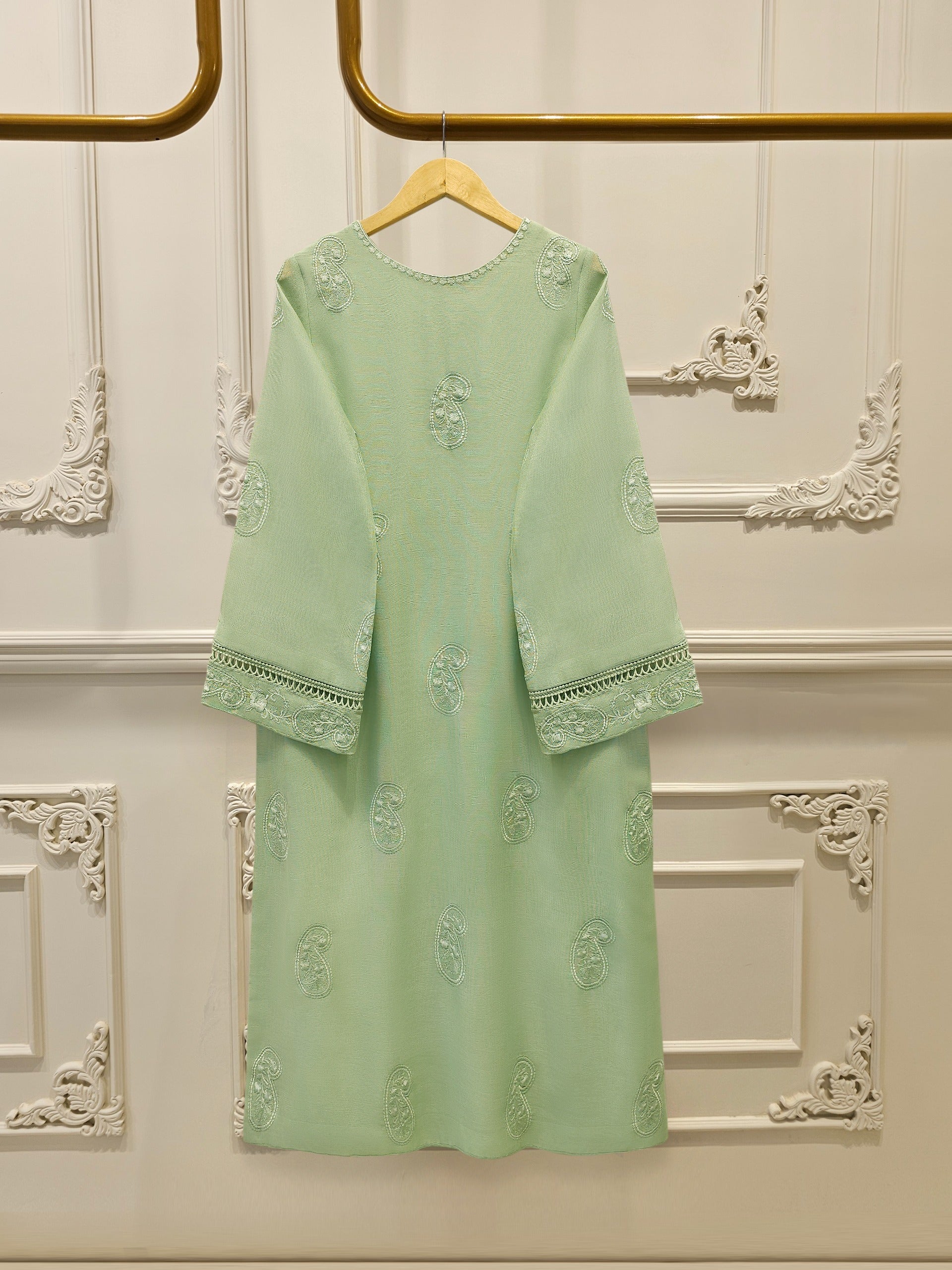 3 Piece - Pure Embroidered Cotton Net Suit S112808