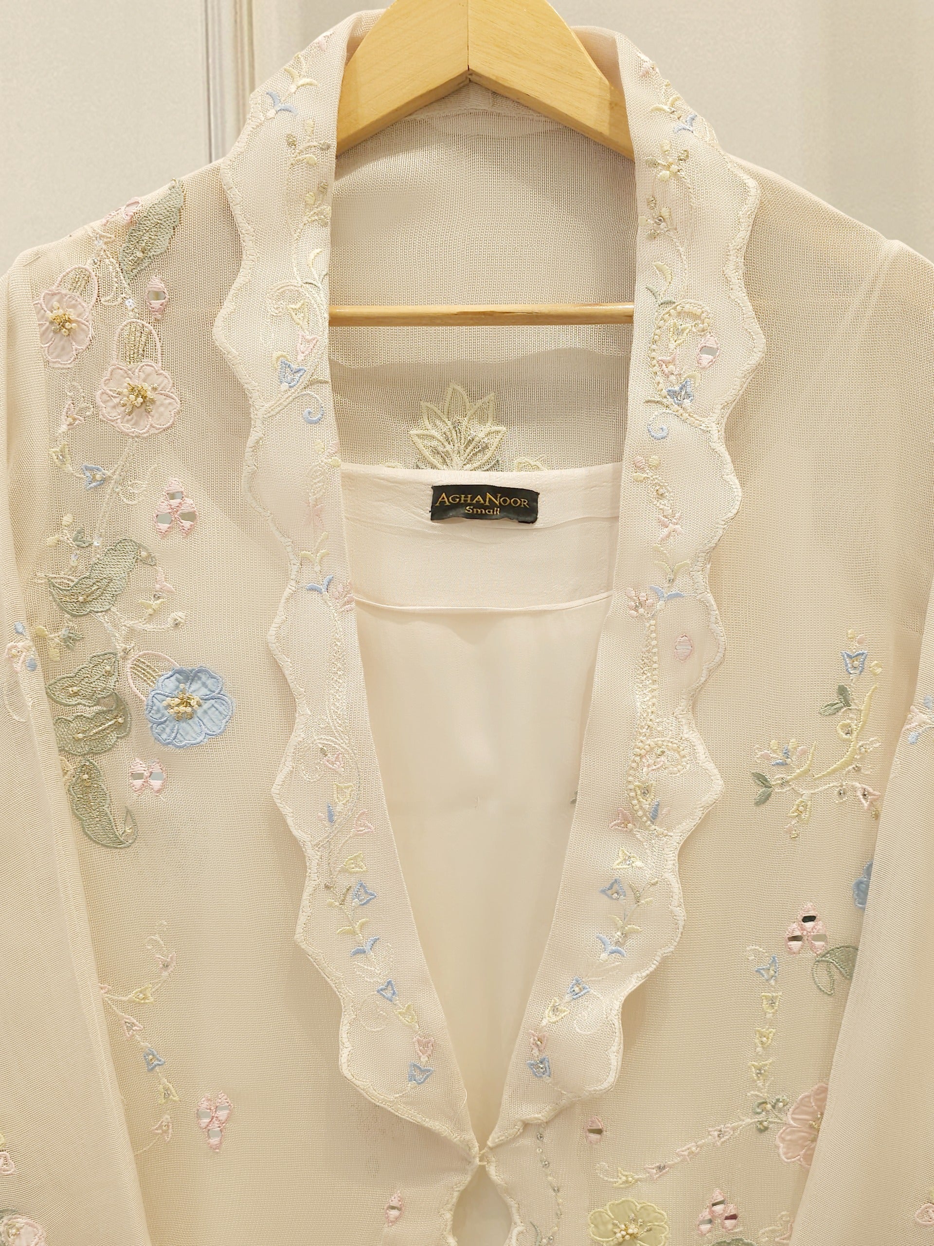 Pure Embroidered Cotton Net Shirt S112911