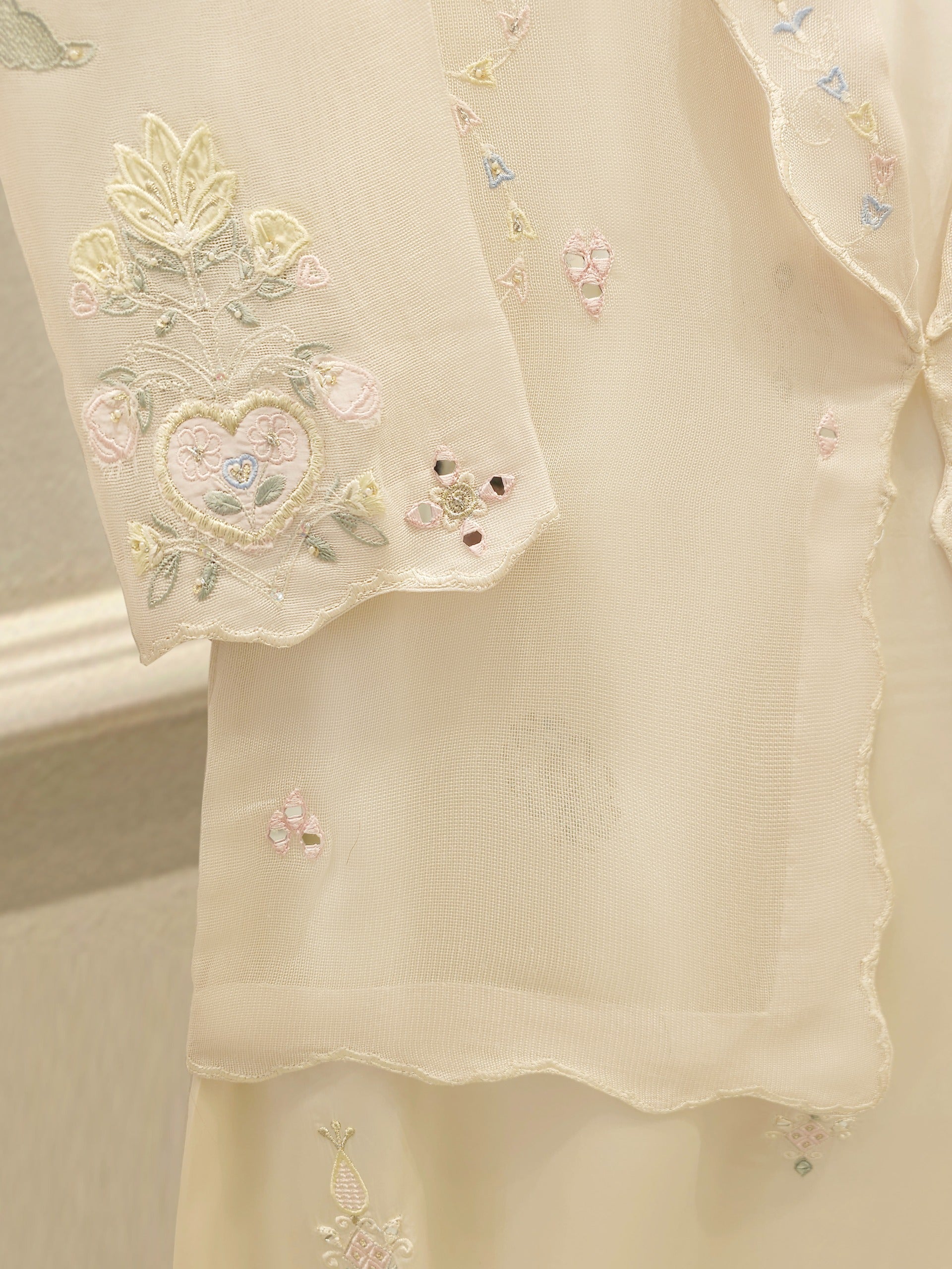 Pure Embroidered Cotton Net Shirt S112911