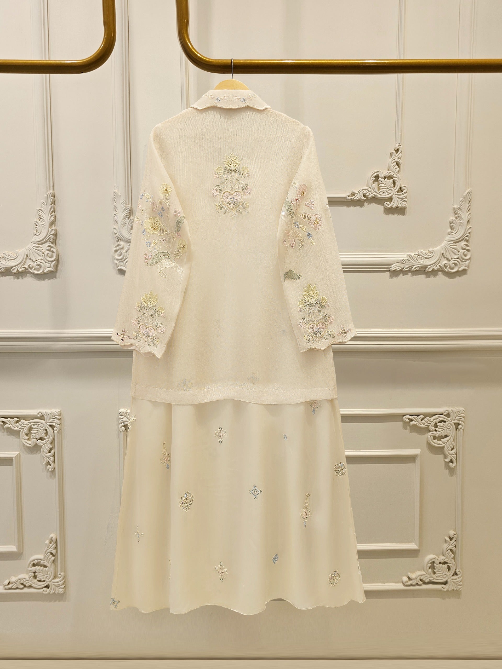 Pure Embroidered Cotton Net Shirt S112911