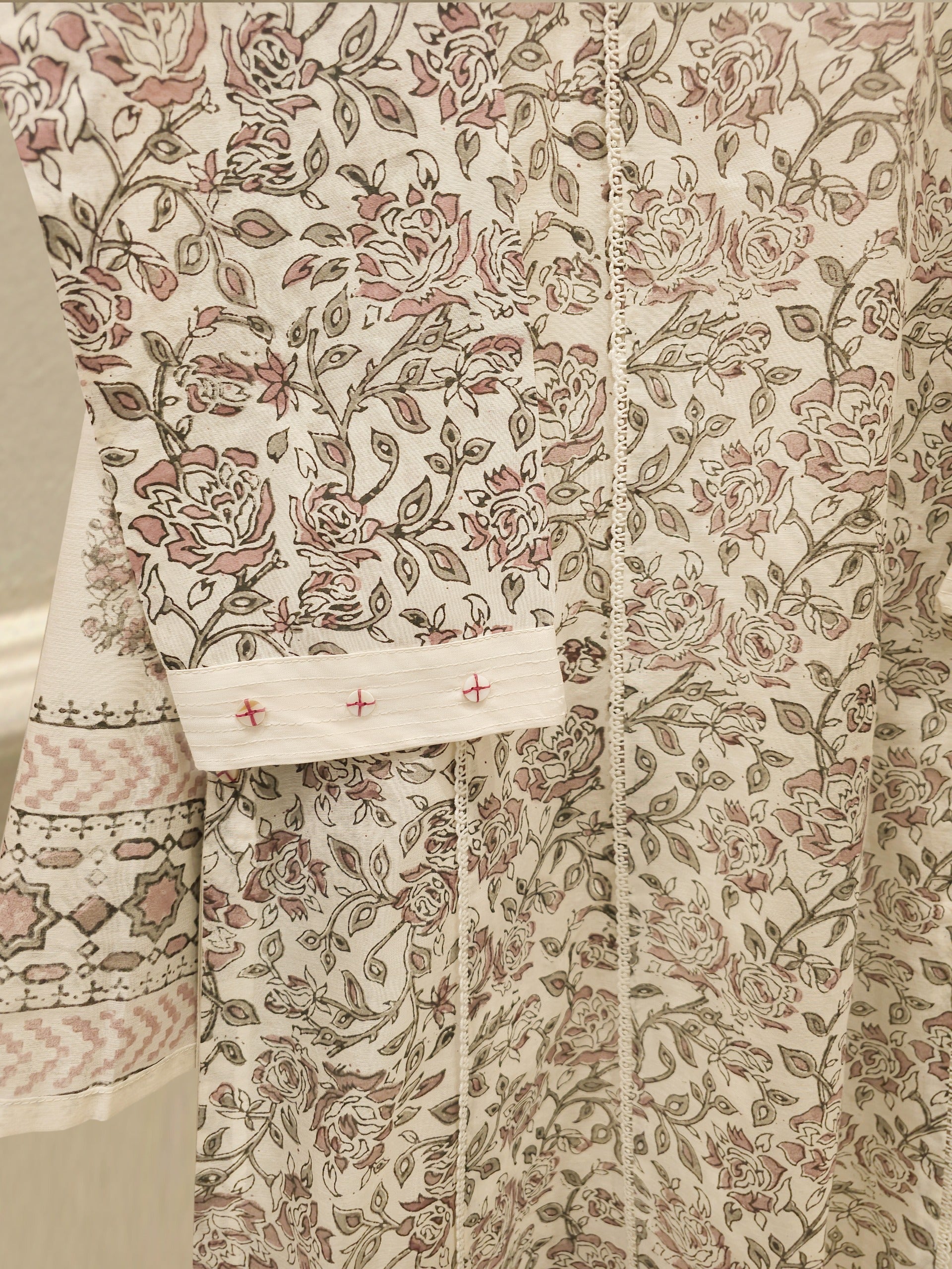 3 Piece - Hand Block Printed Kora Cotton Suit S112945