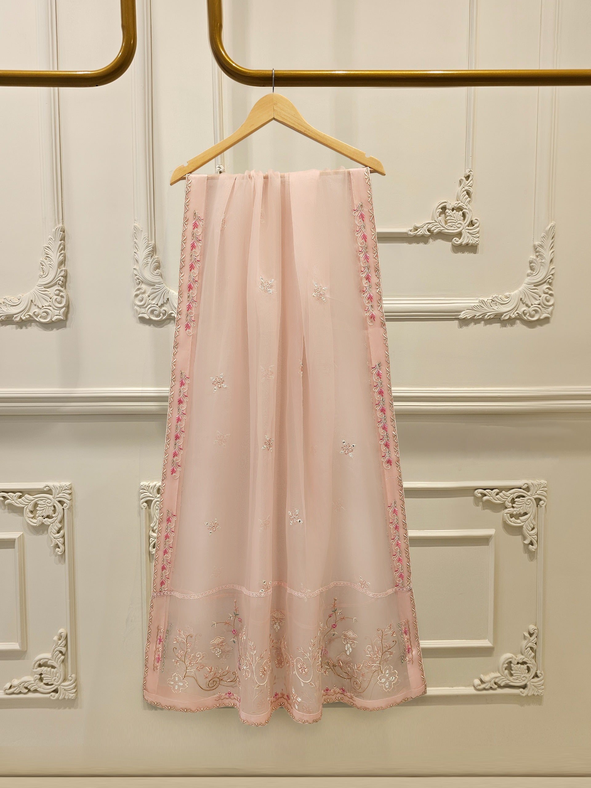 3 Piece- Pure Sheesha Silk Embroidered Suit S112990