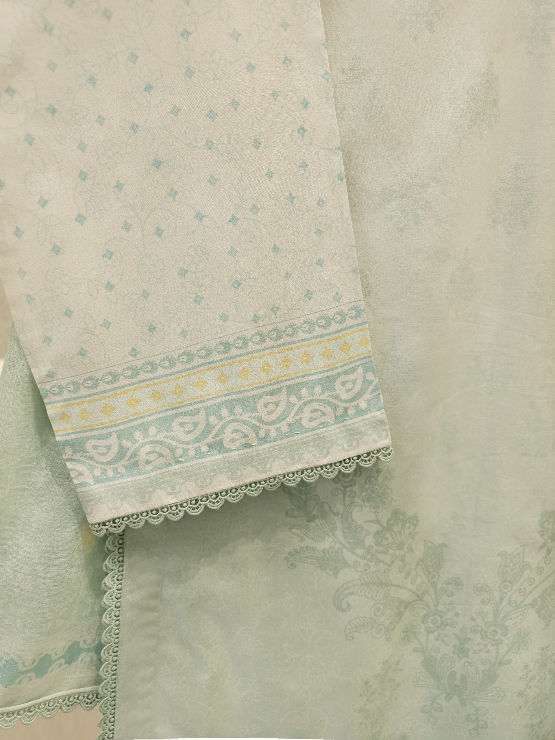 3 Piece - Digital Printed Cambric Suit S113009