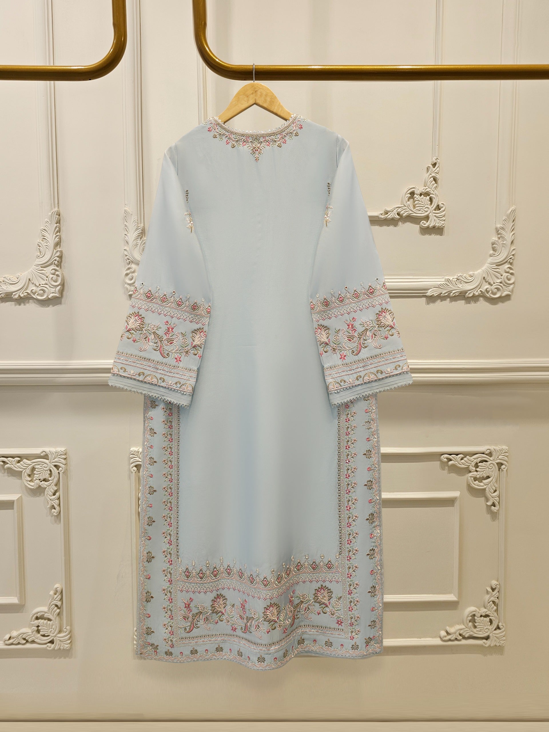 3 Piece - Pure Khaddi Silk Embroidered Suit S113006