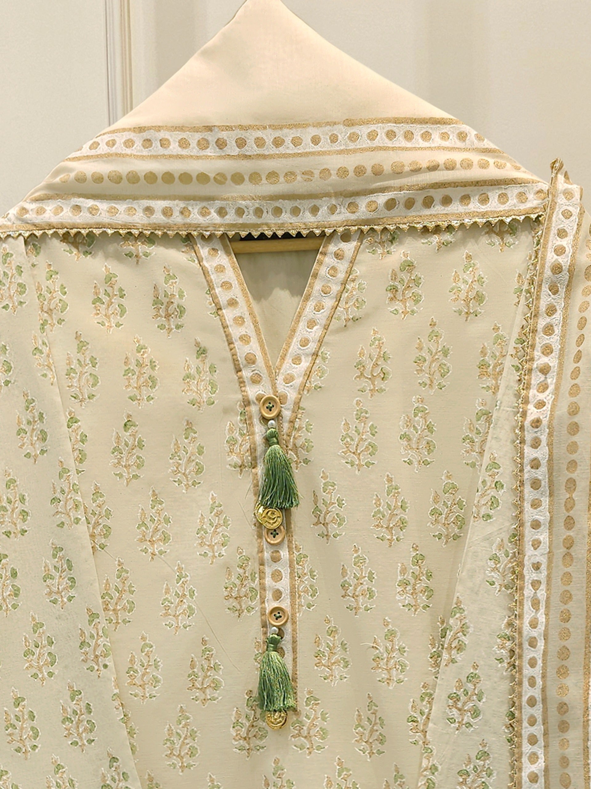 3 Piece - Hand Block Printed Kora Cotton Suit S113075