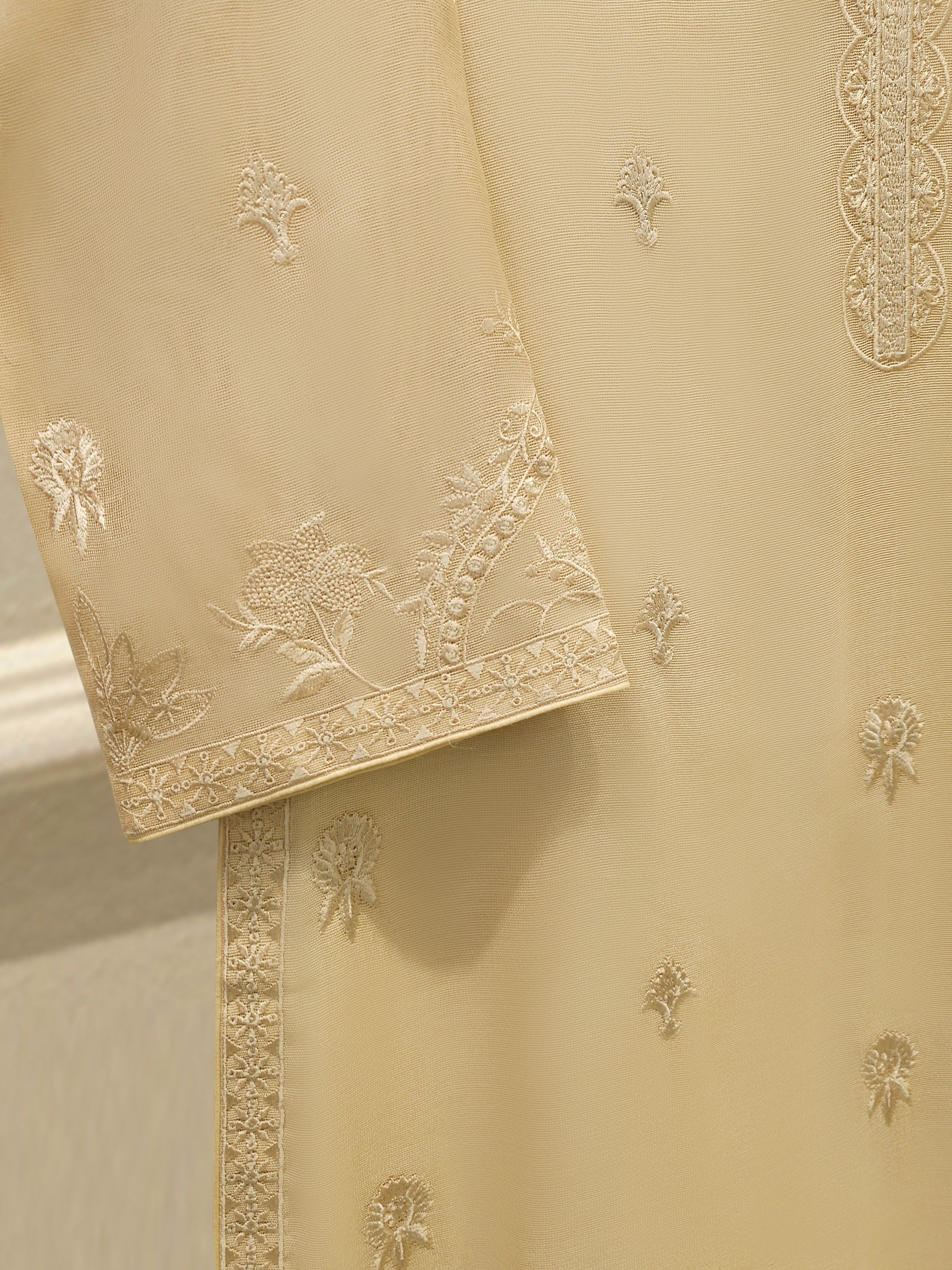 3 Piece - Pure Embroidered Cotton Net Suit S113224