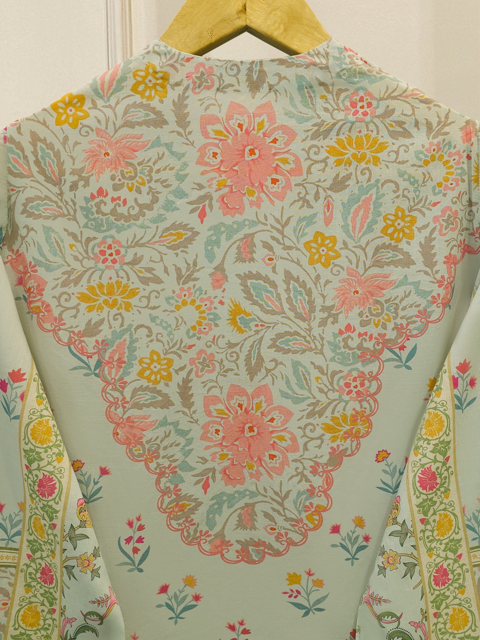 Digital Printed Embroidered Cambric Shirt S113280