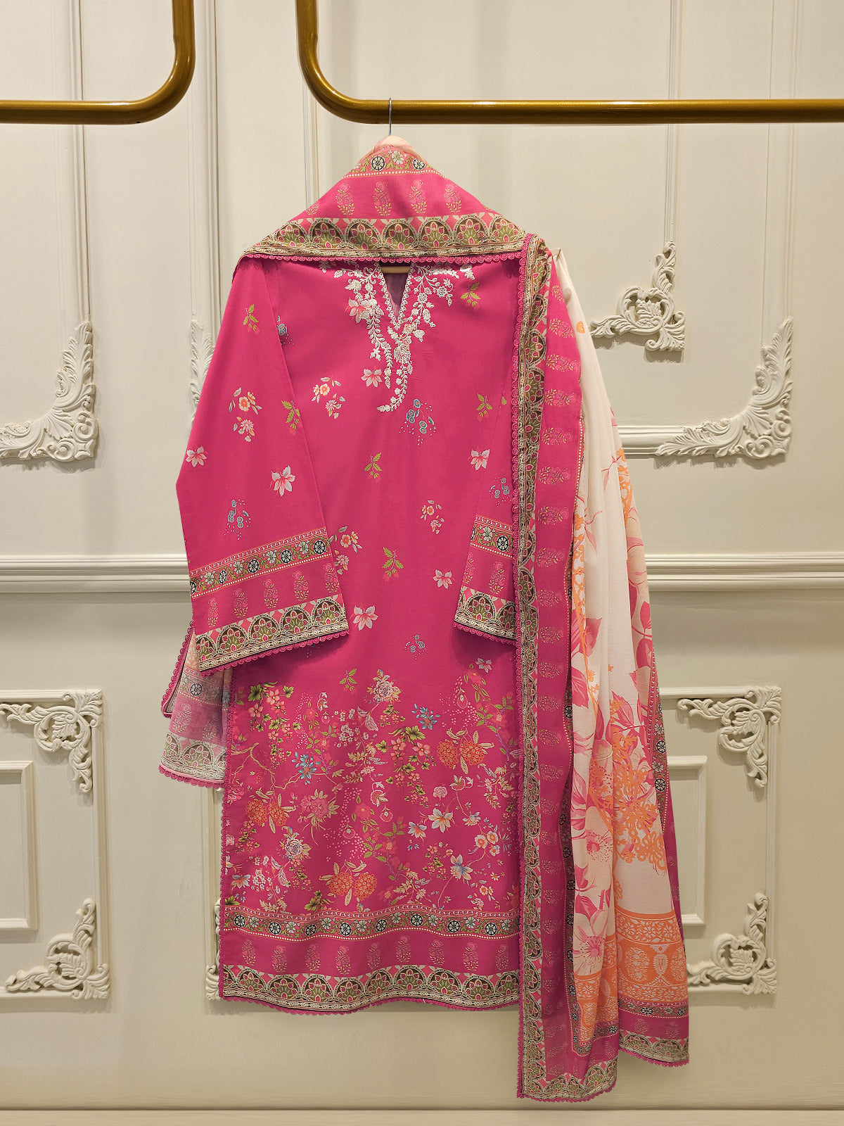 3 Piece - Digital Printed Embroidered Cambric Suit S113357