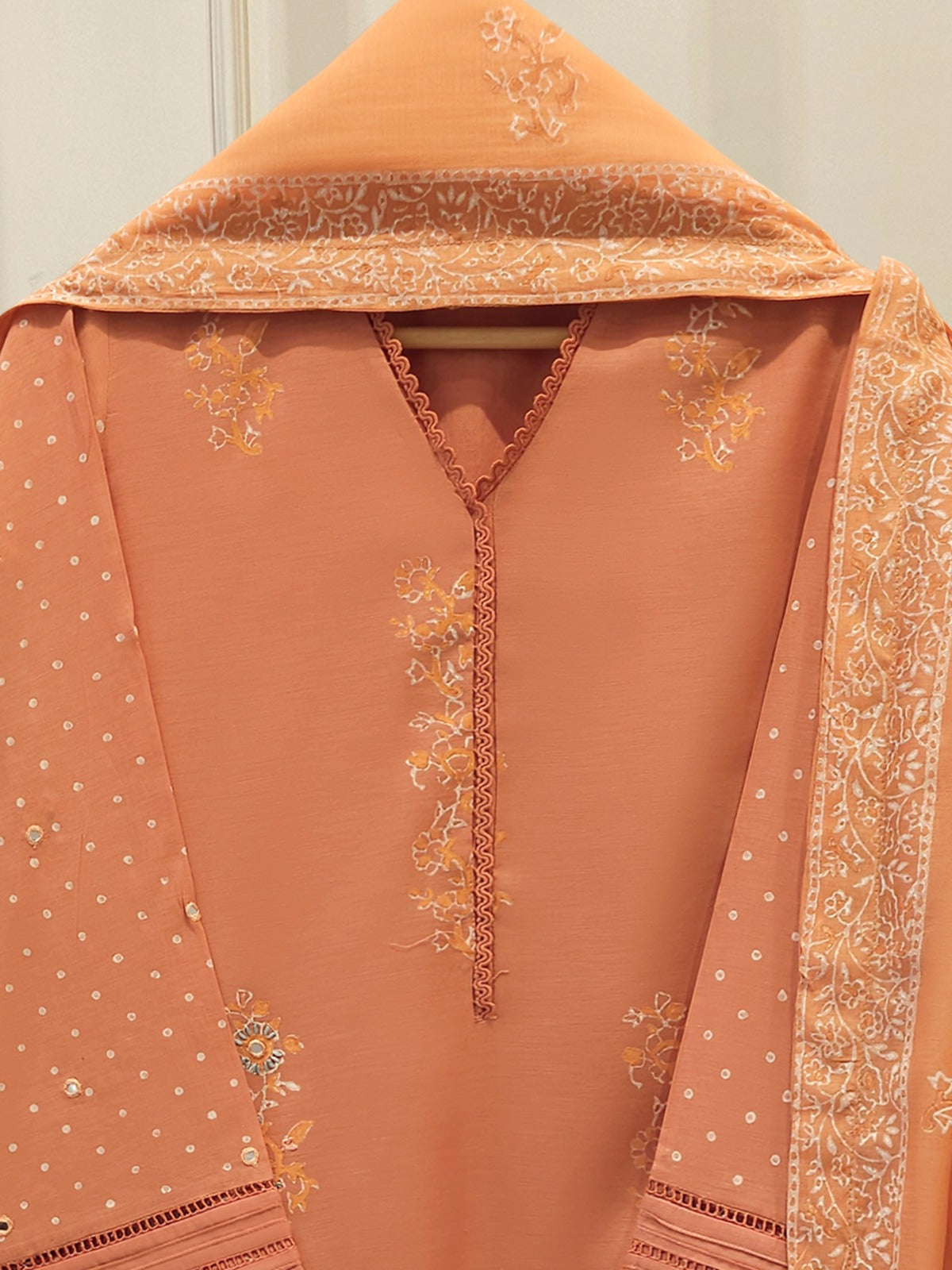 2 Piece - Hand Block Printed Kora Cotton Suit S112413