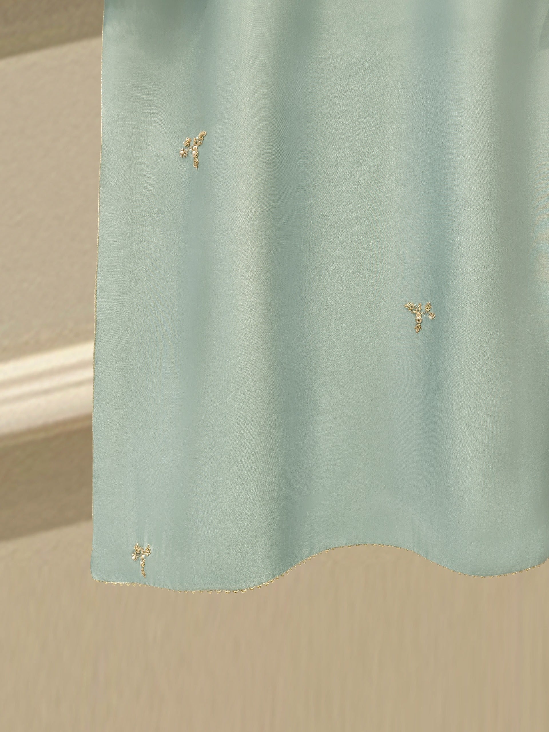 3 Piece Embroidered Shimmer Silk Suit