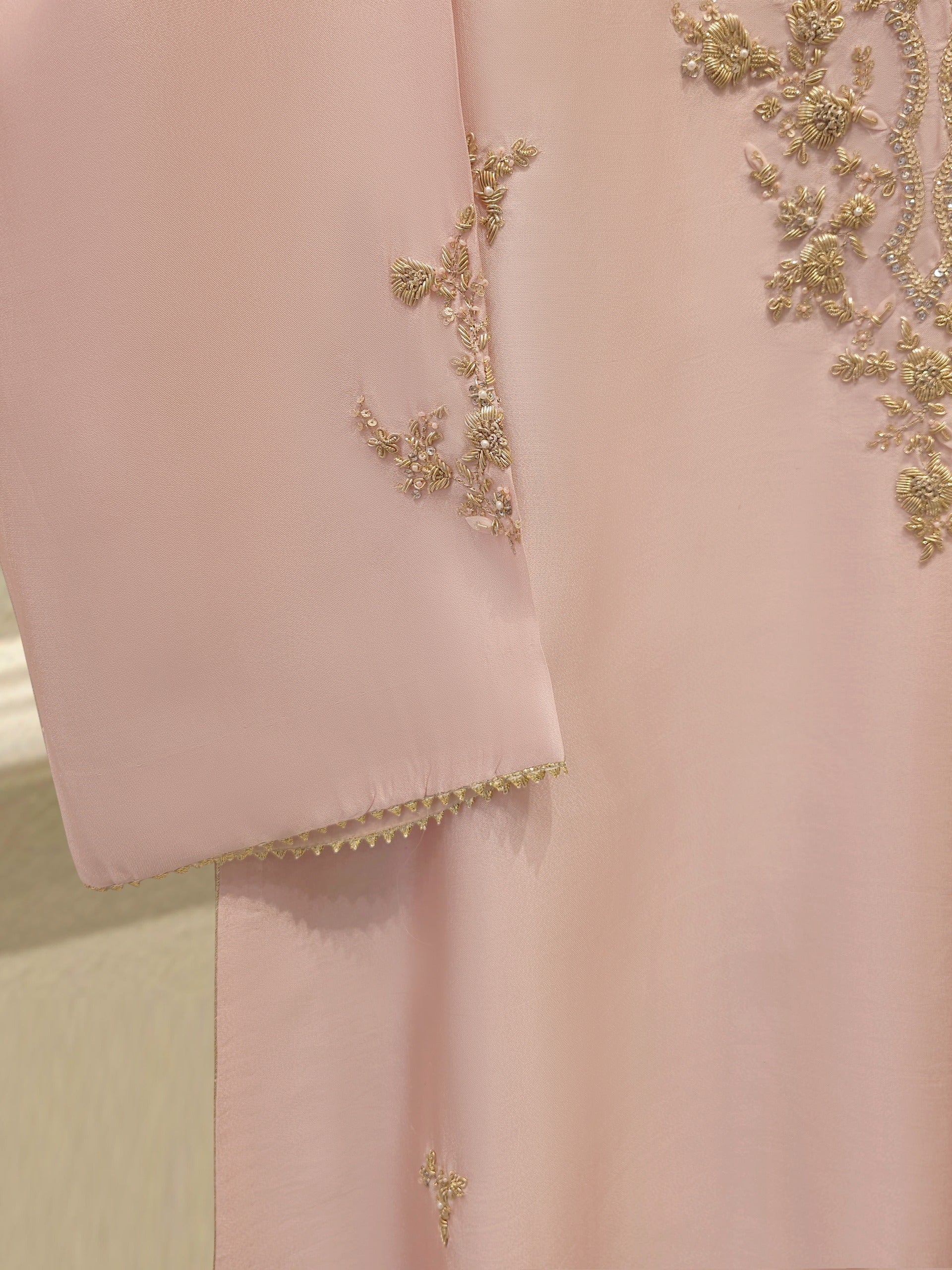 Pure Embroidered Sheesha Silk Shirt S113886