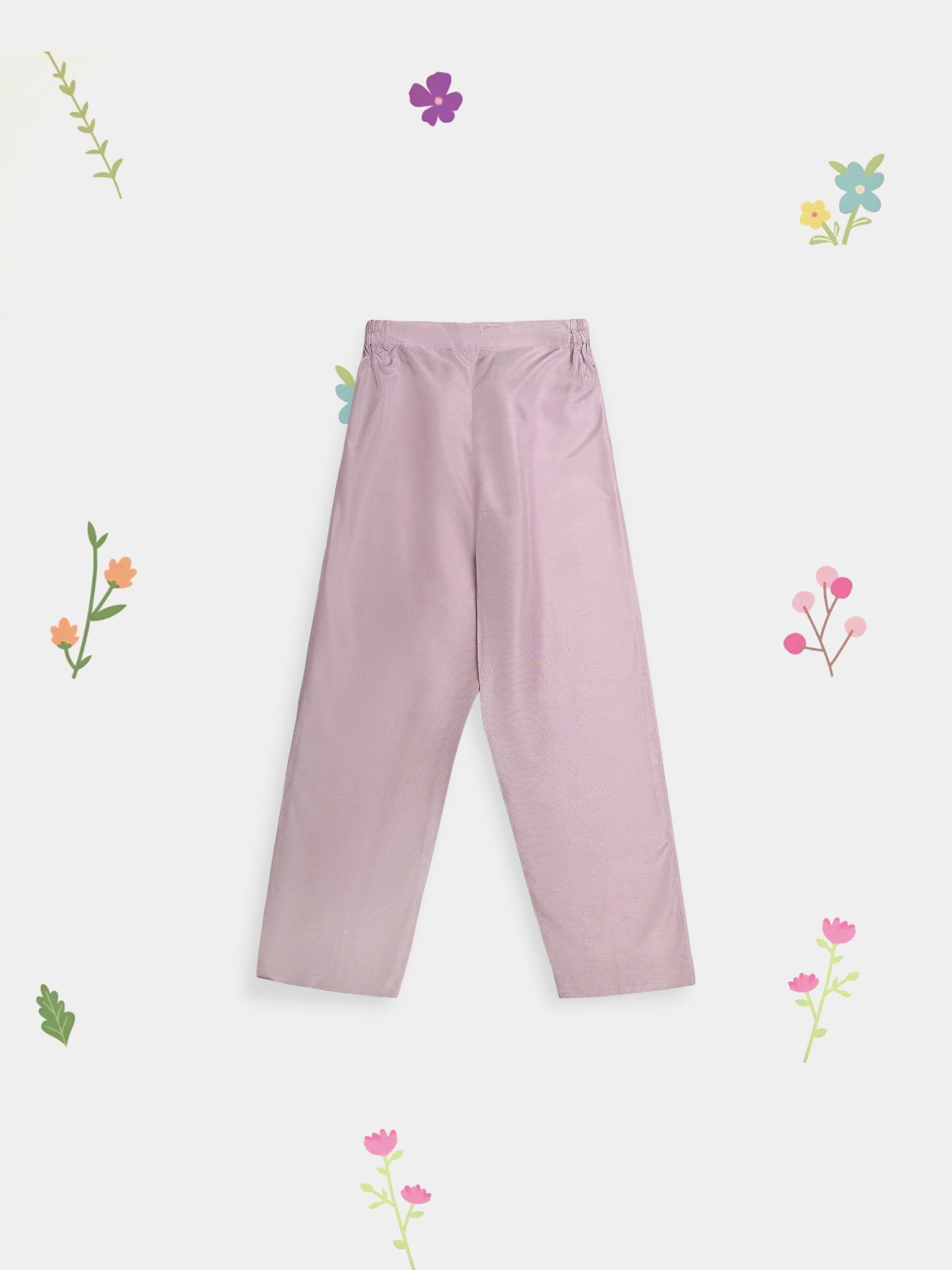 (Kids) 2 Piece - Embroidered Cotton Net Suit KD096