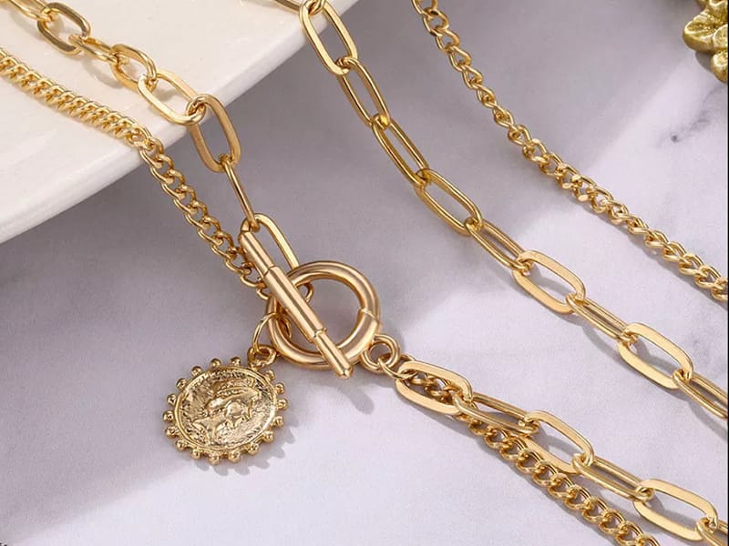 Diamante By Soeurs Coin Layered Neck Chain