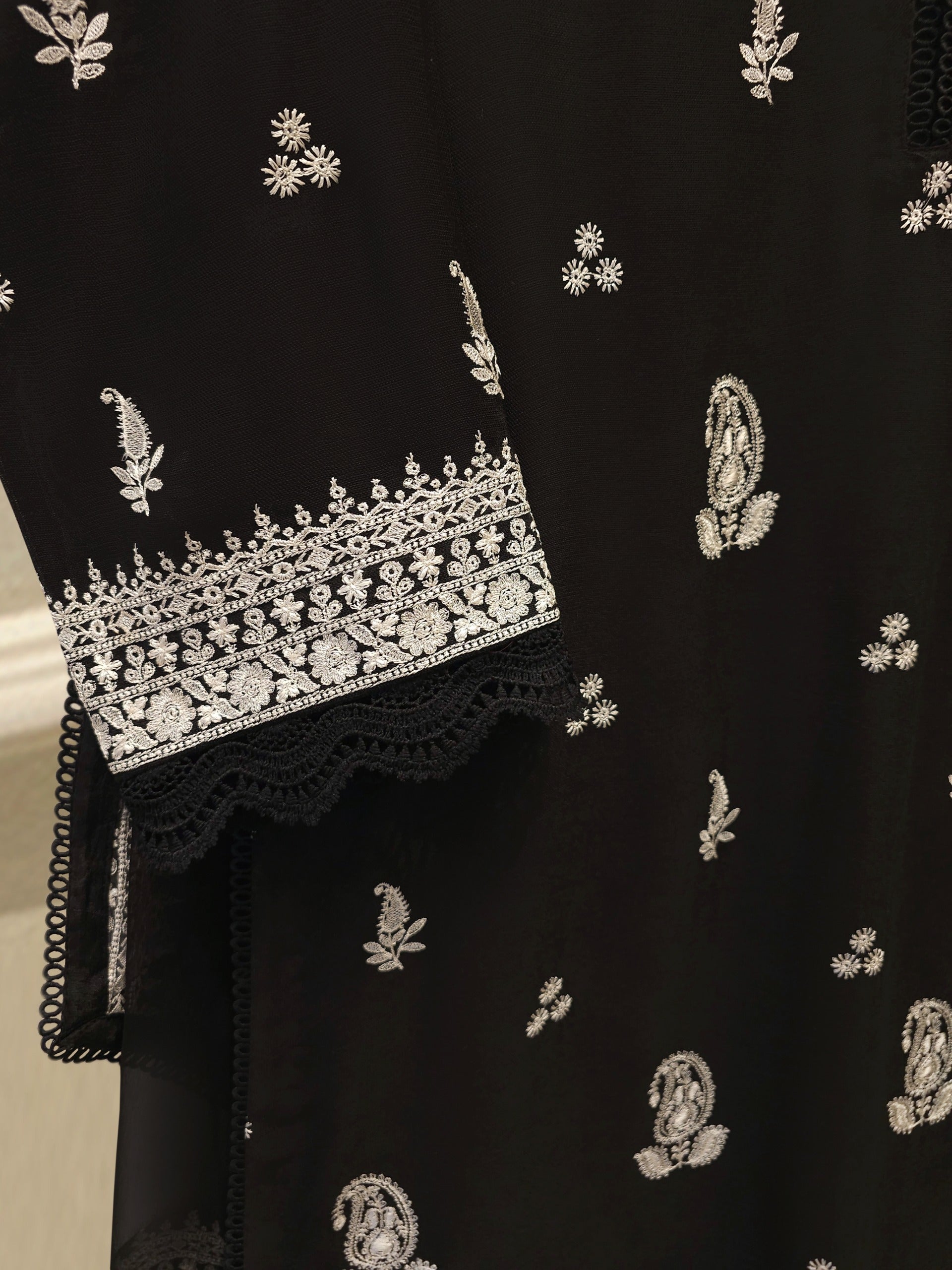 3 Piece - Pure Embroidered Cotton Net Suit S114179