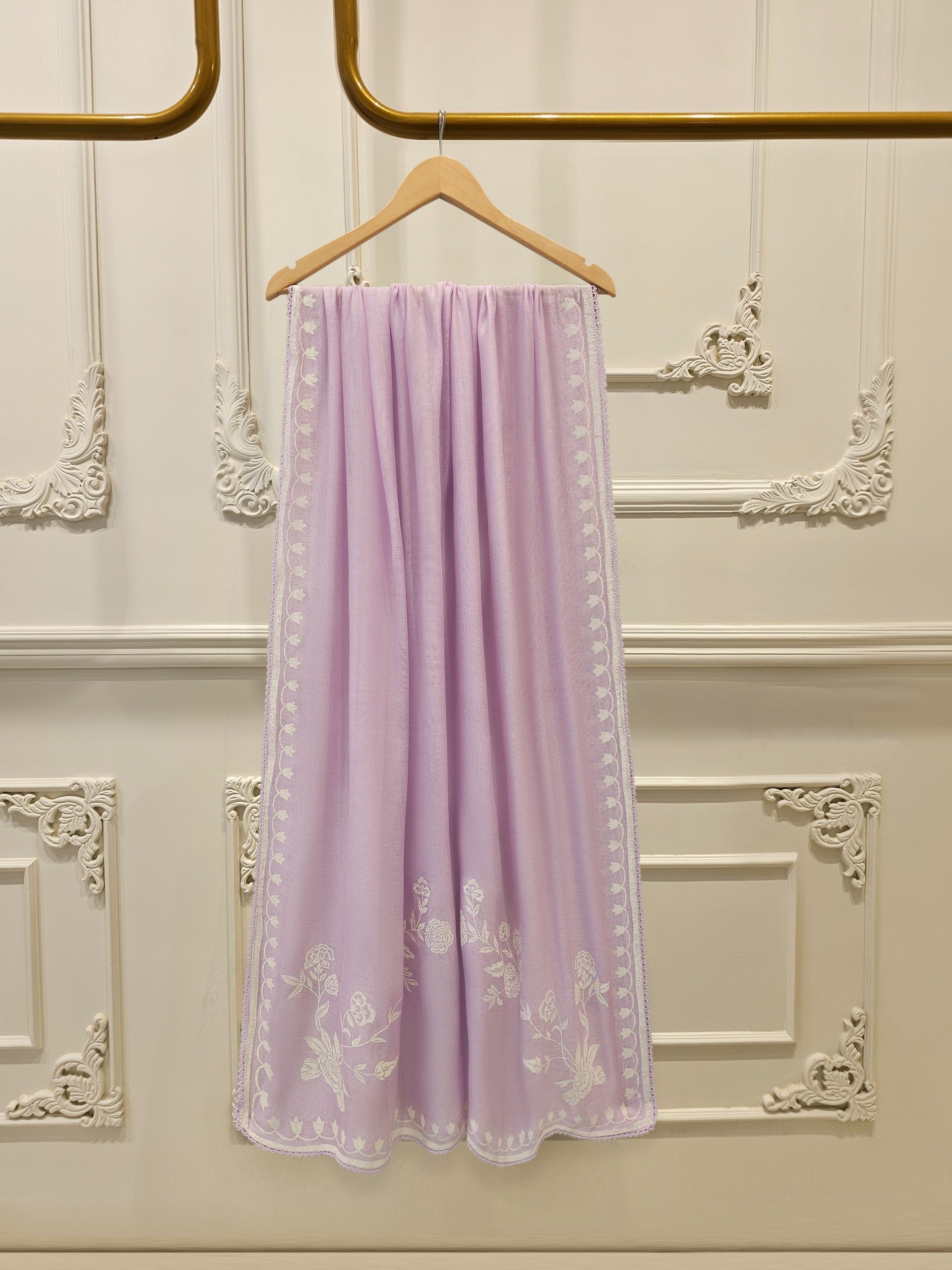 Hand Block Printed Pure Cotton Net Dupatta D000245