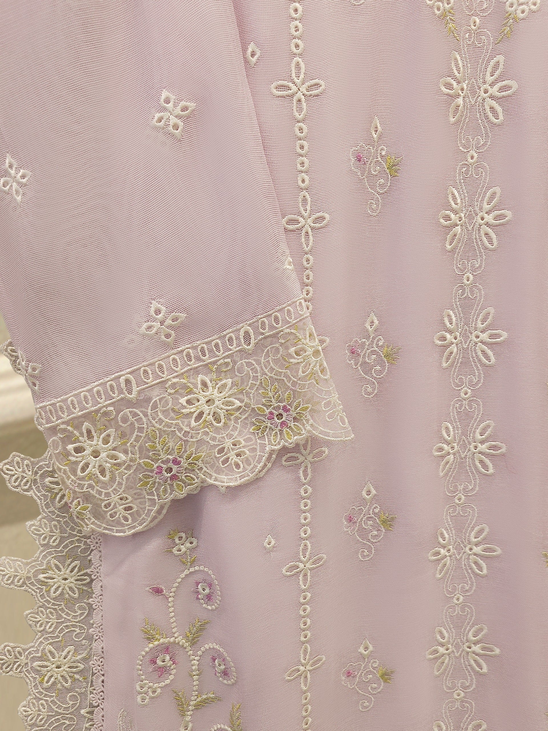 3 Piece - Pure Embroidered Cotton Net Suit S114258
