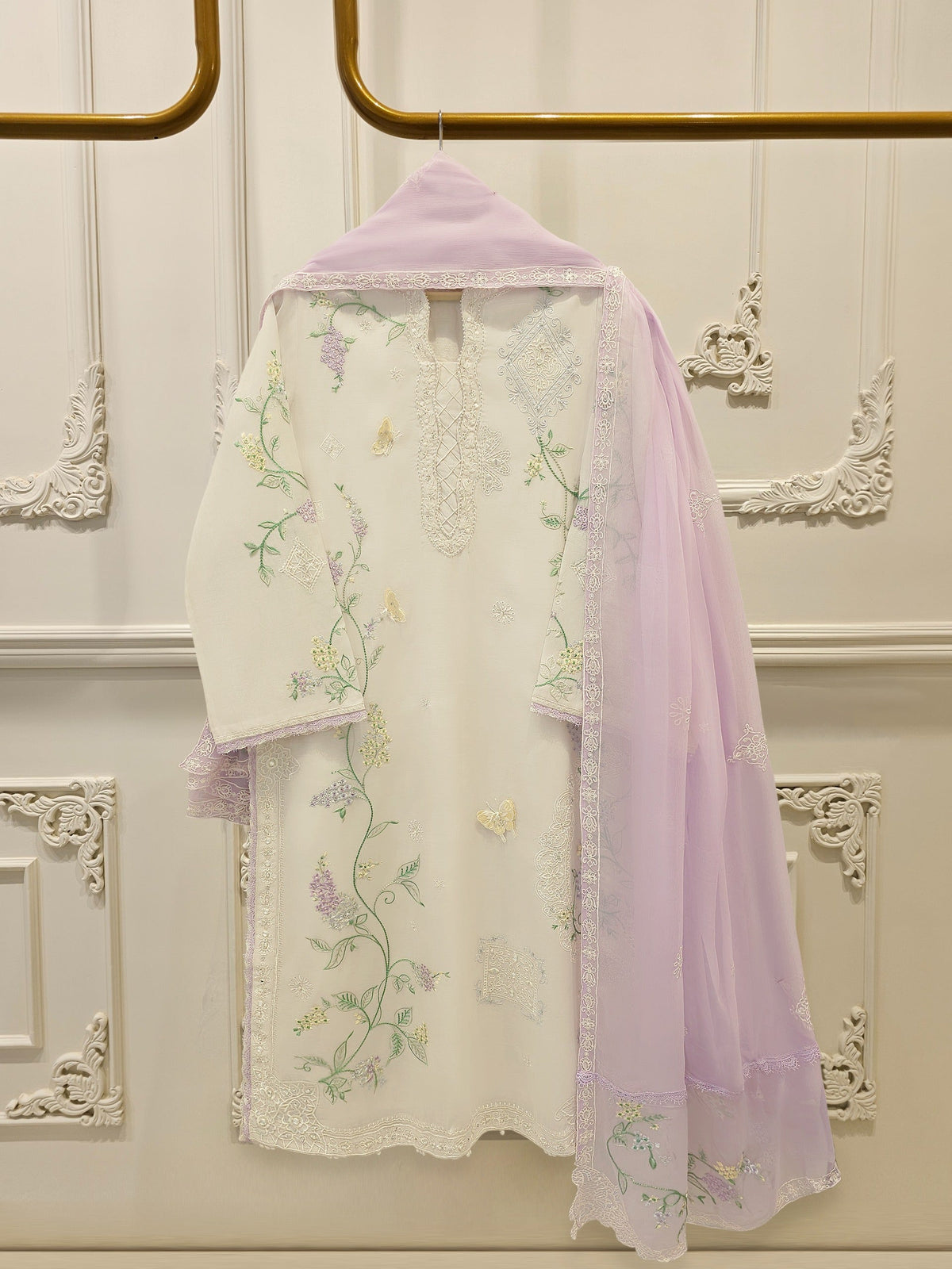 3 Piece - Embroidered Kora Cotton Suit WS00308