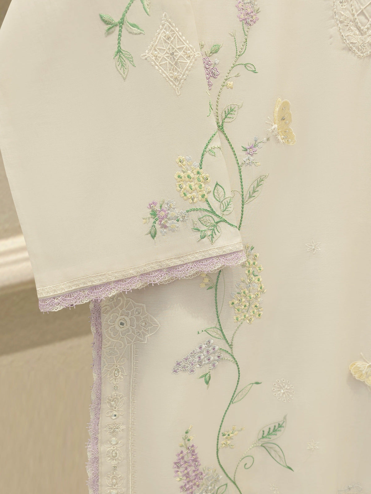 3 Piece - Embroidered Kora Cotton Suit WS00308