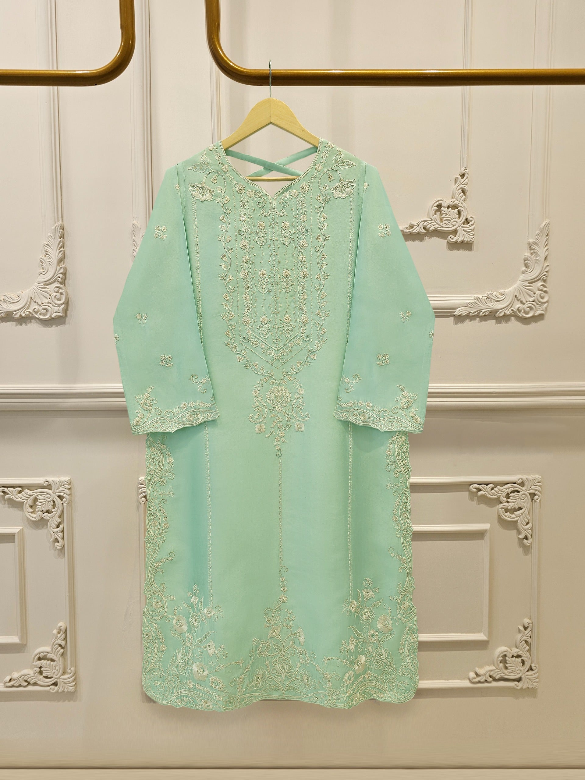 2 Piece- Pure Sheesha Silk Embroidered Suit S114577
