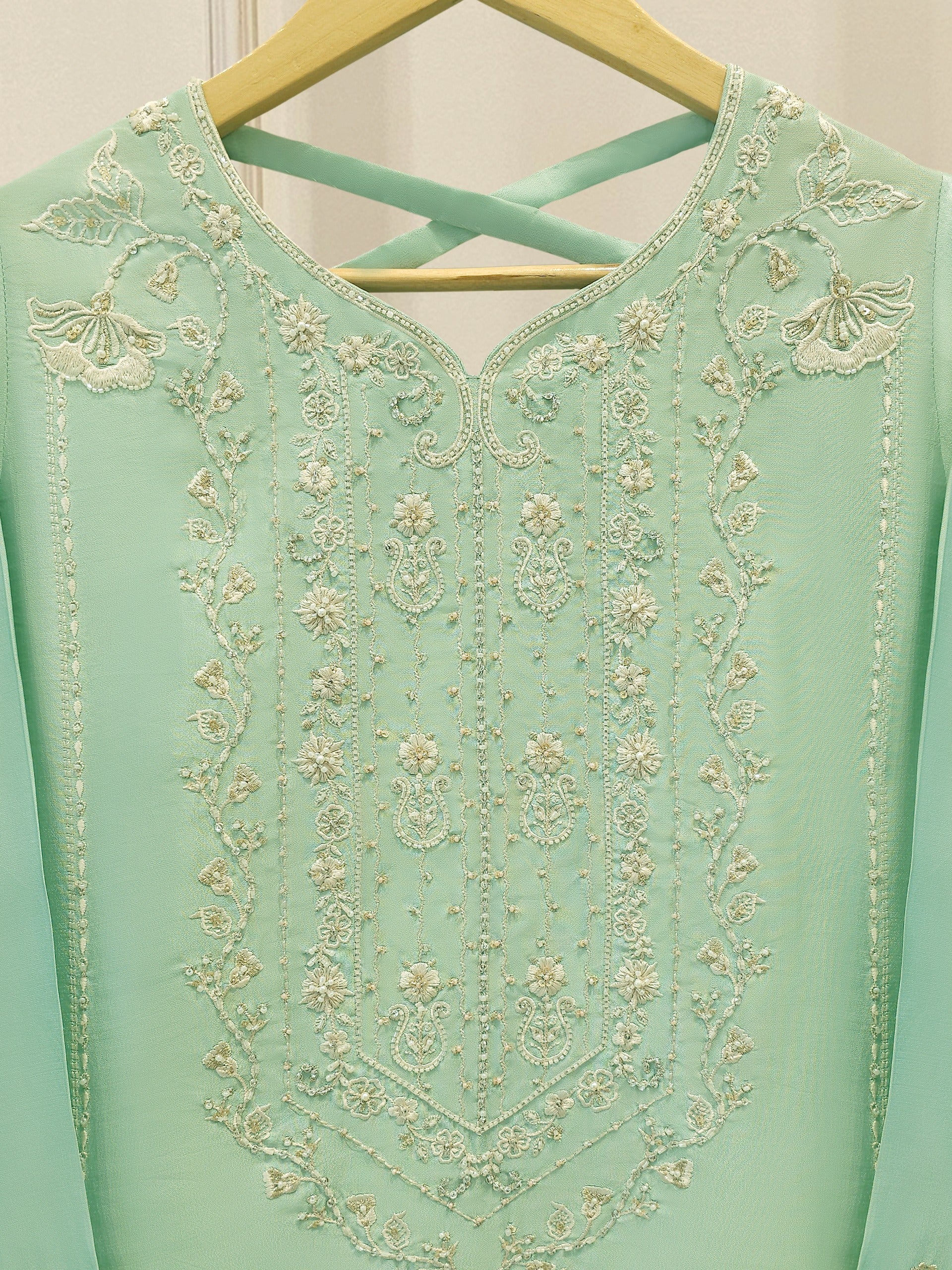 2 Piece- Pure Sheesha Silk Embroidered Suit S114577