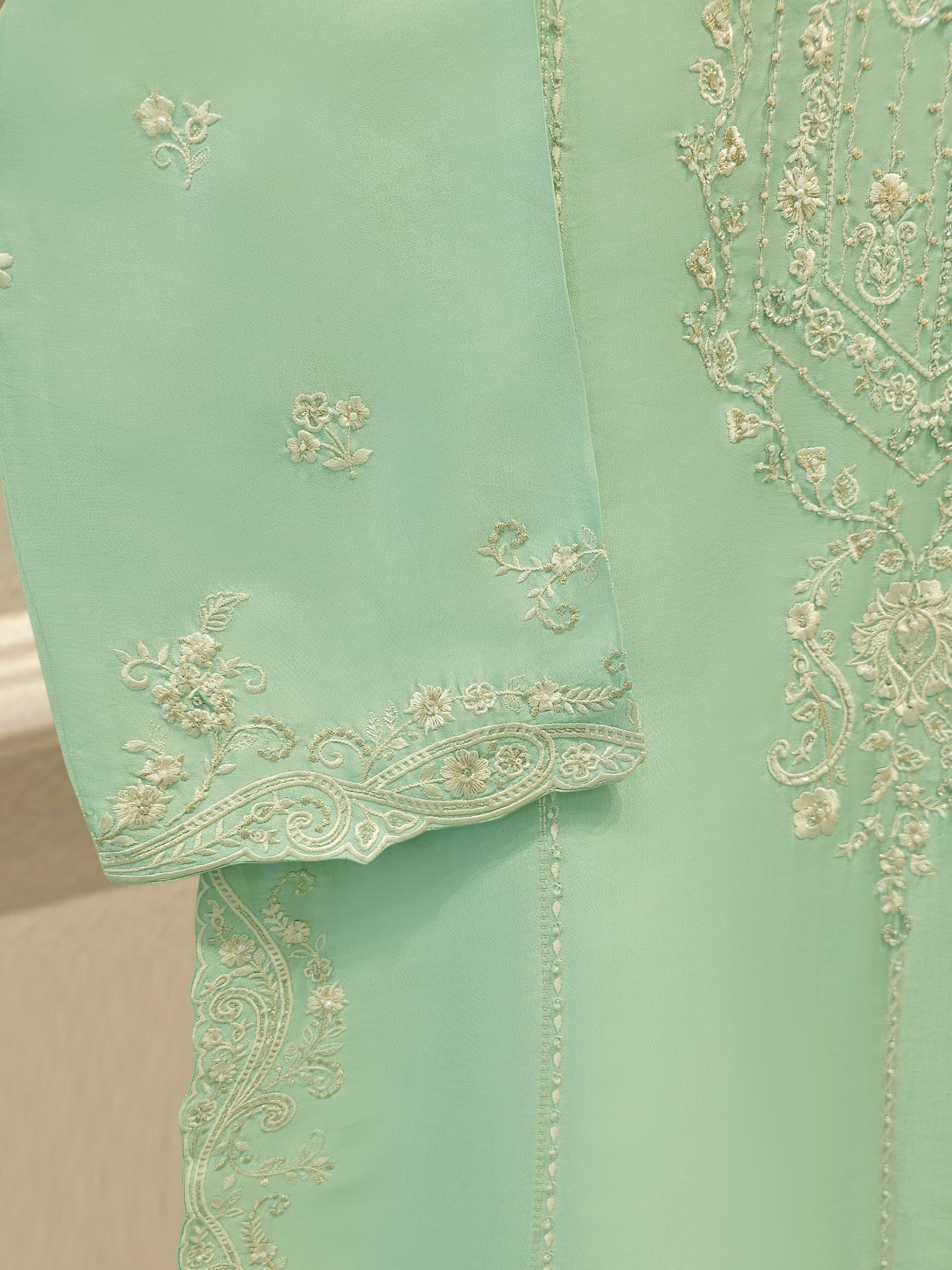 2 Piece- Pure Sheesha Silk Embroidered Suit S114577