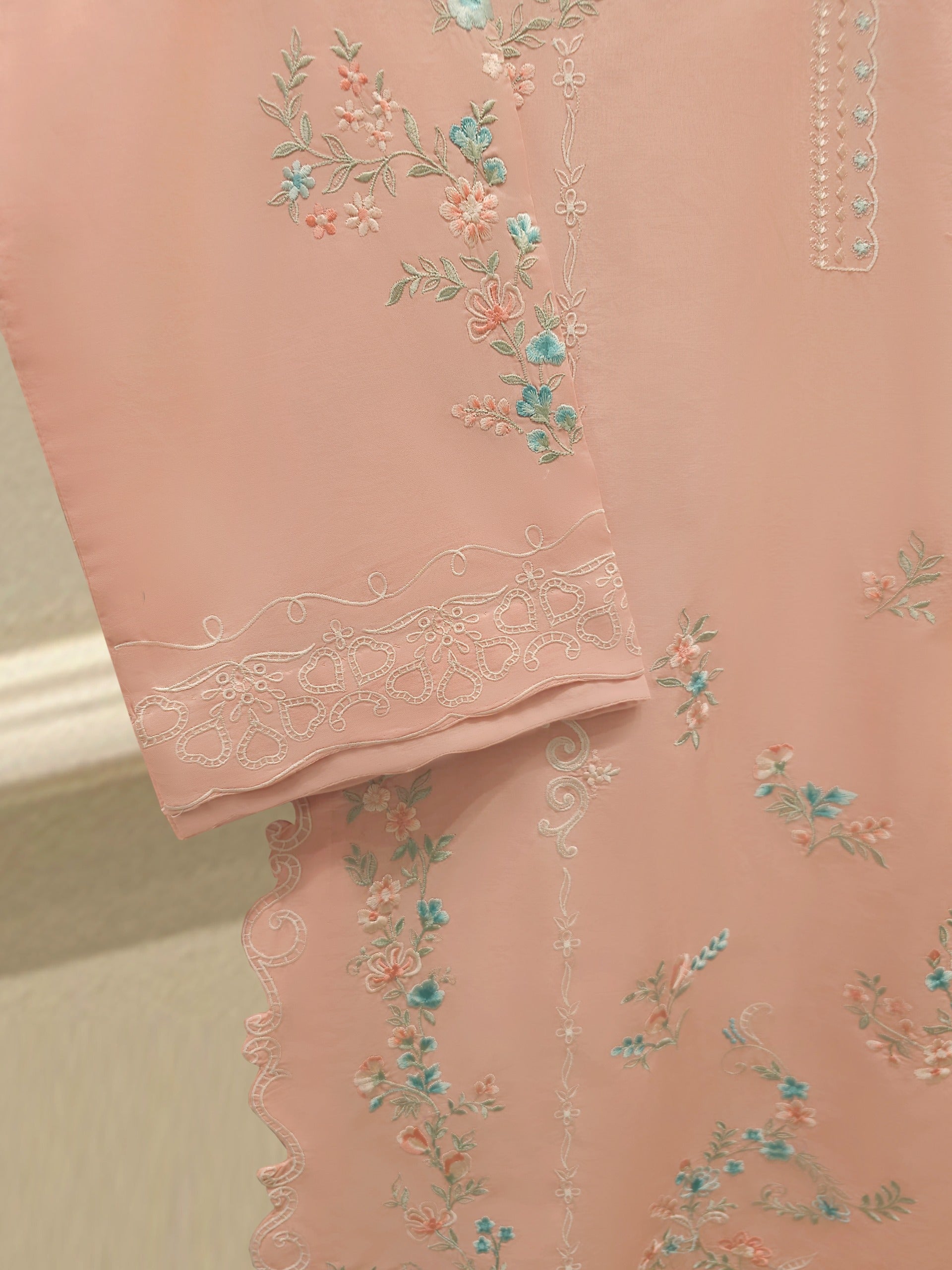 3 Piece - Embroidered Cambric Suit S114647