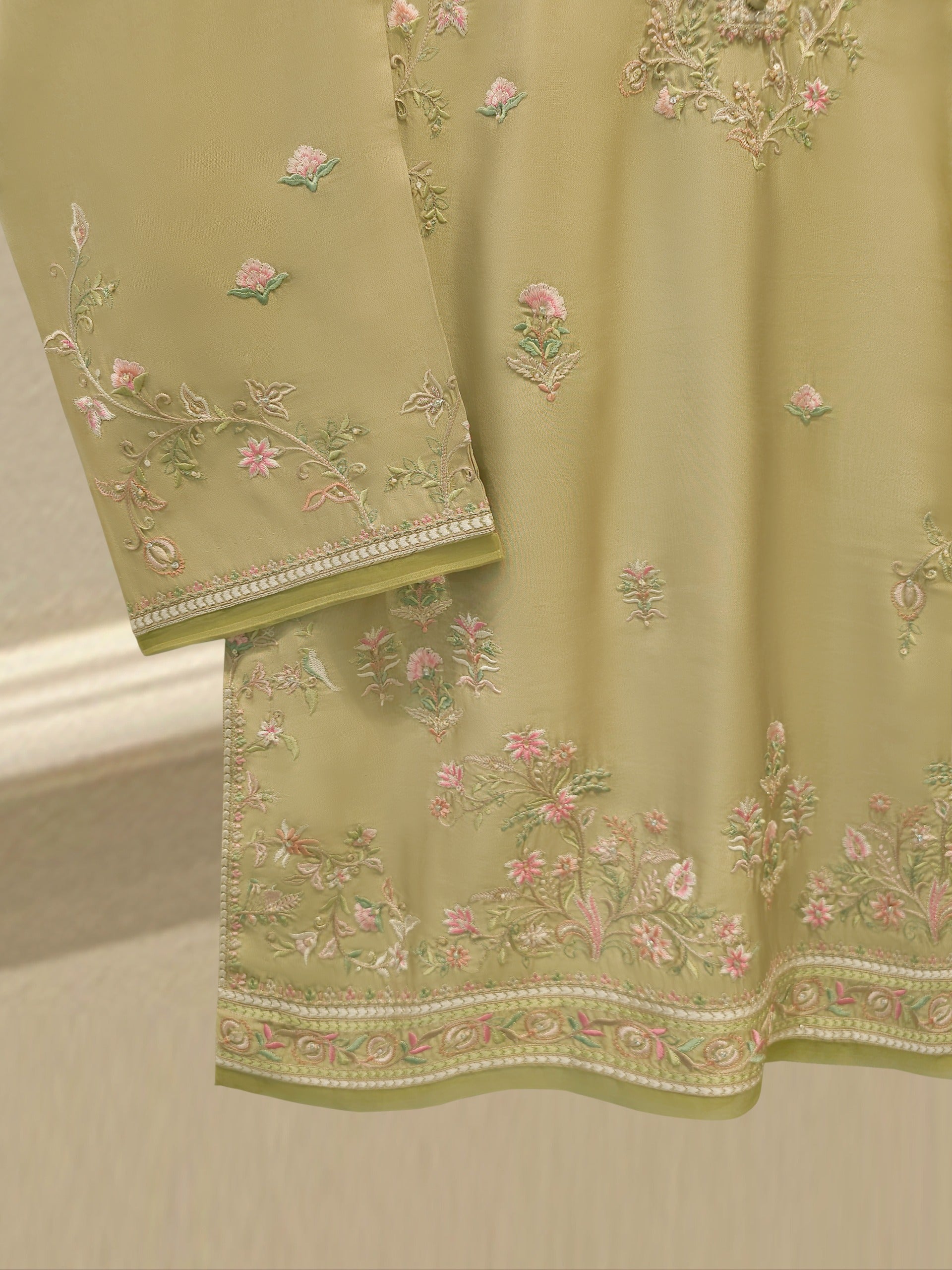 2 Piece- Pure Sheesha Silk Embroidered Suit S114667