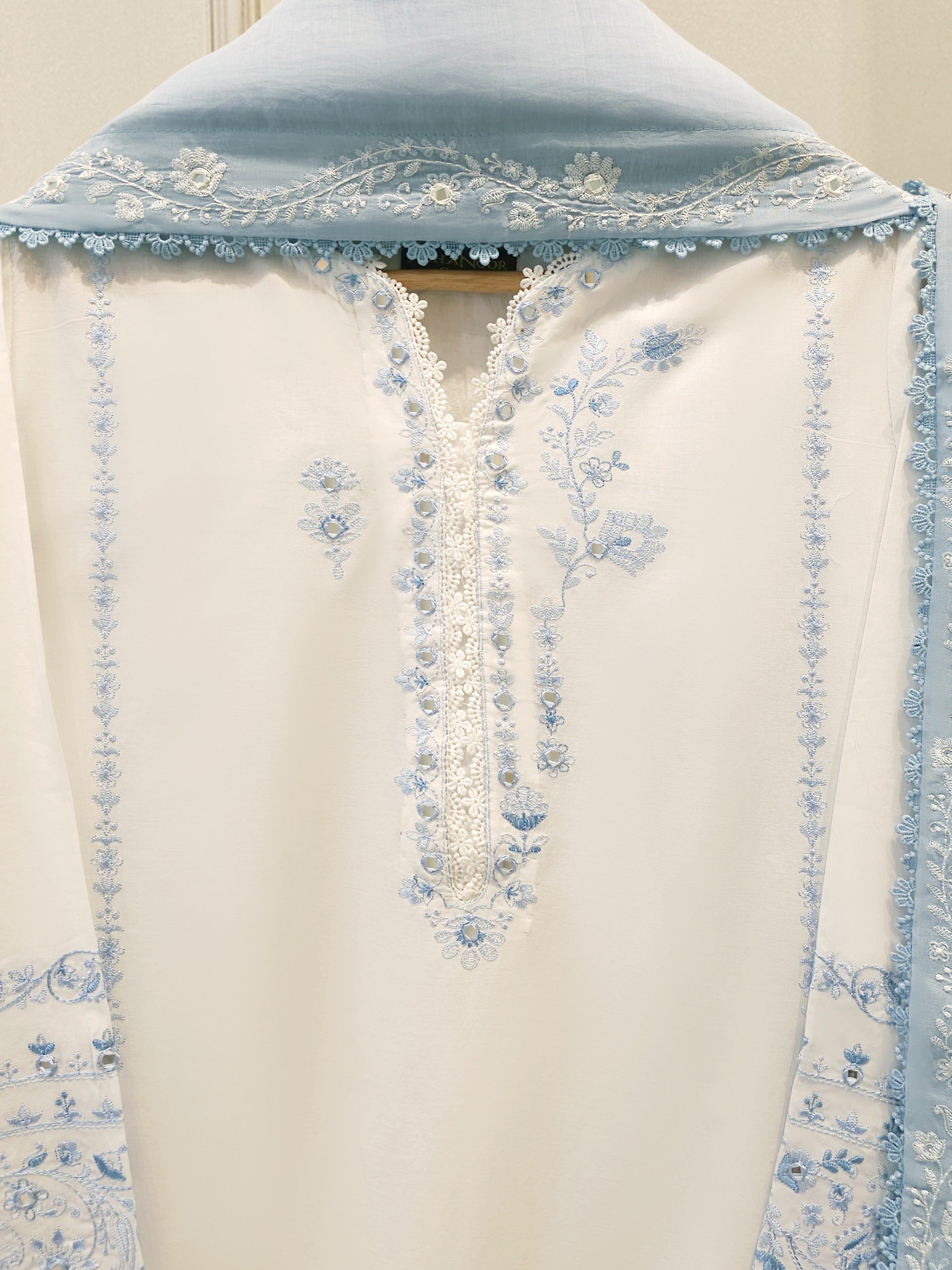 2 Piece - Embroidered Cambric Suit S114673