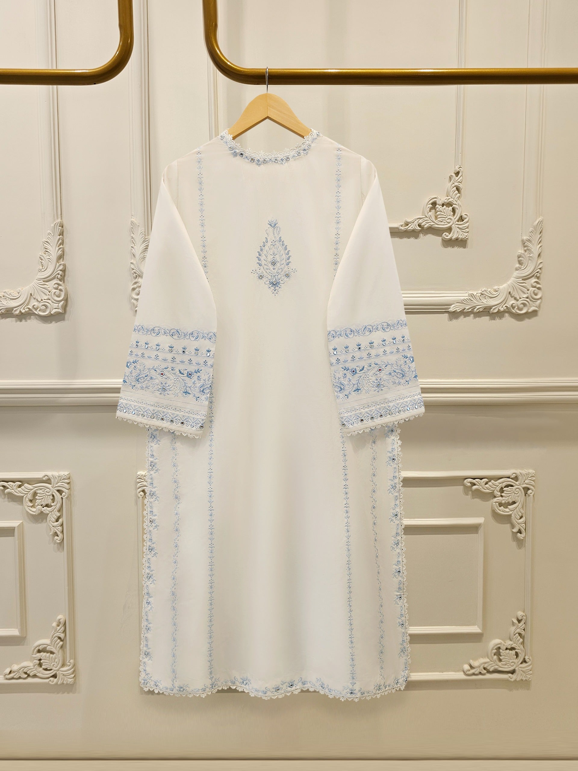 2 Piece - Embroidered Cambric Suit S114673