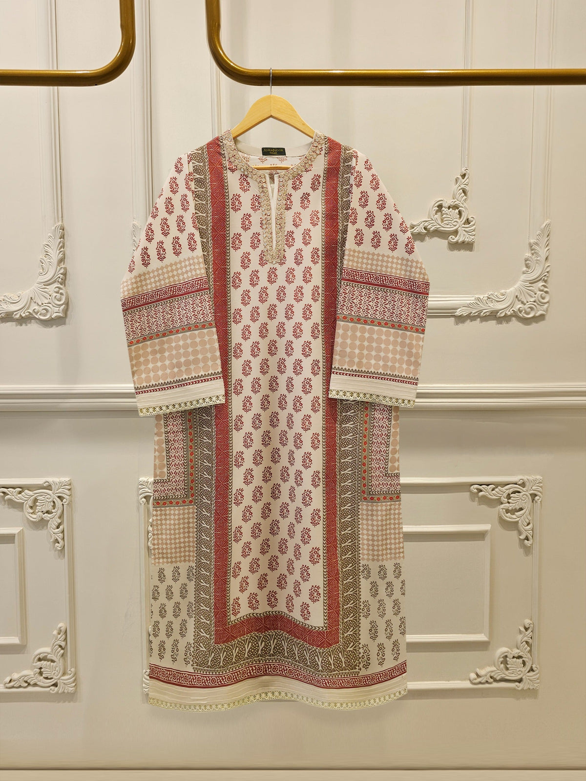Elegant Digital Printed Cambric Shirt S114722