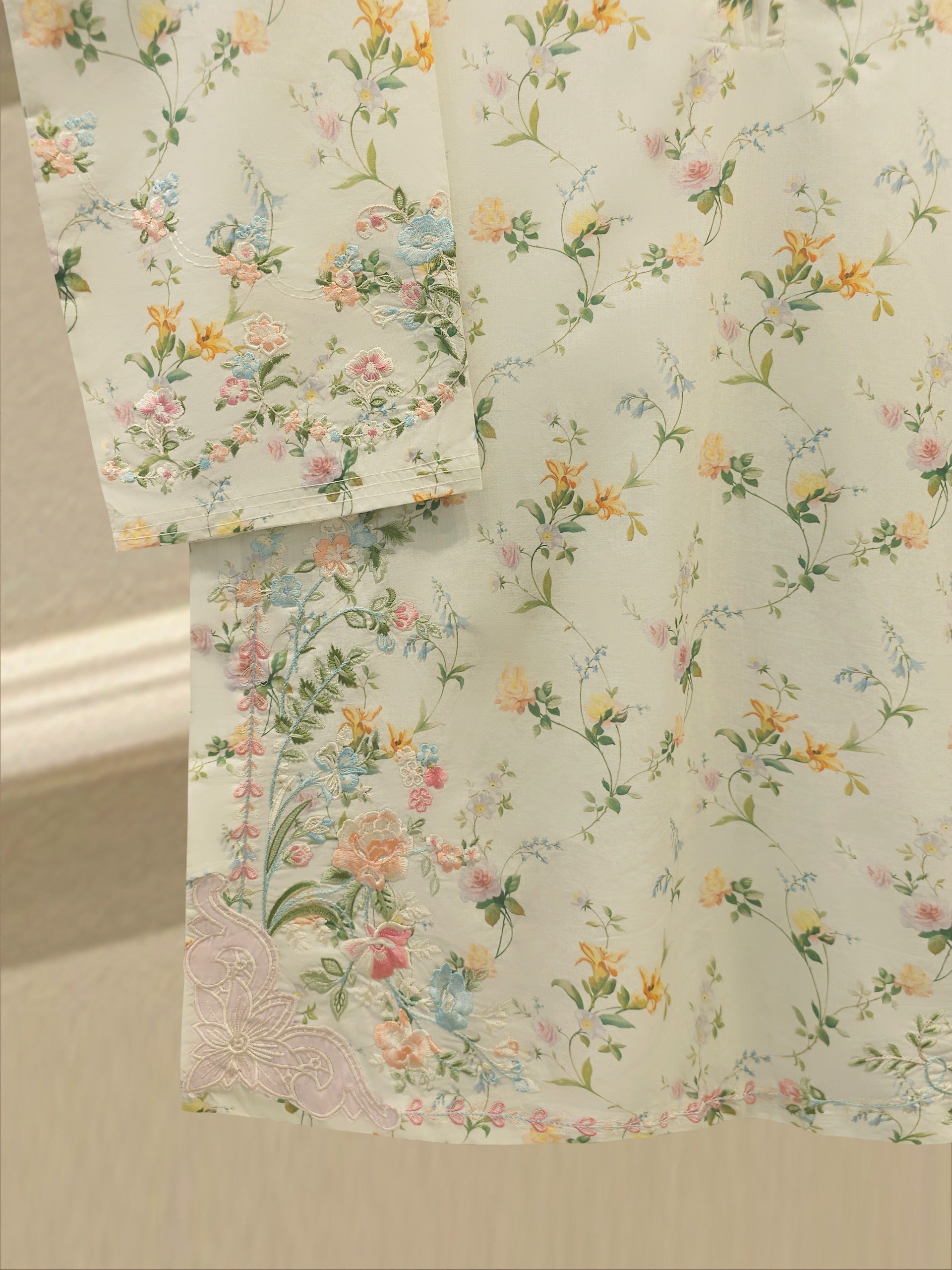 2-Piece Digital Printed Cambric Embroidered Suit S114717