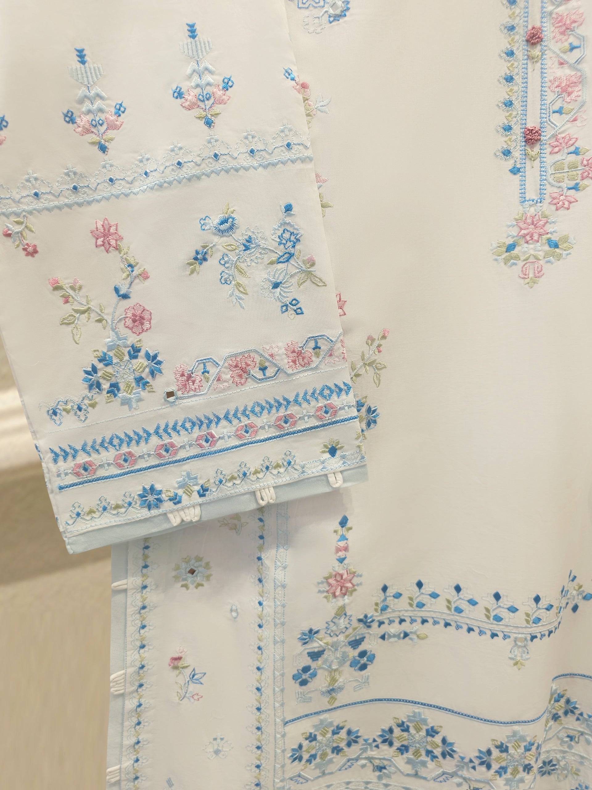 2 Piece - Embroidered Cambric Suit S114731