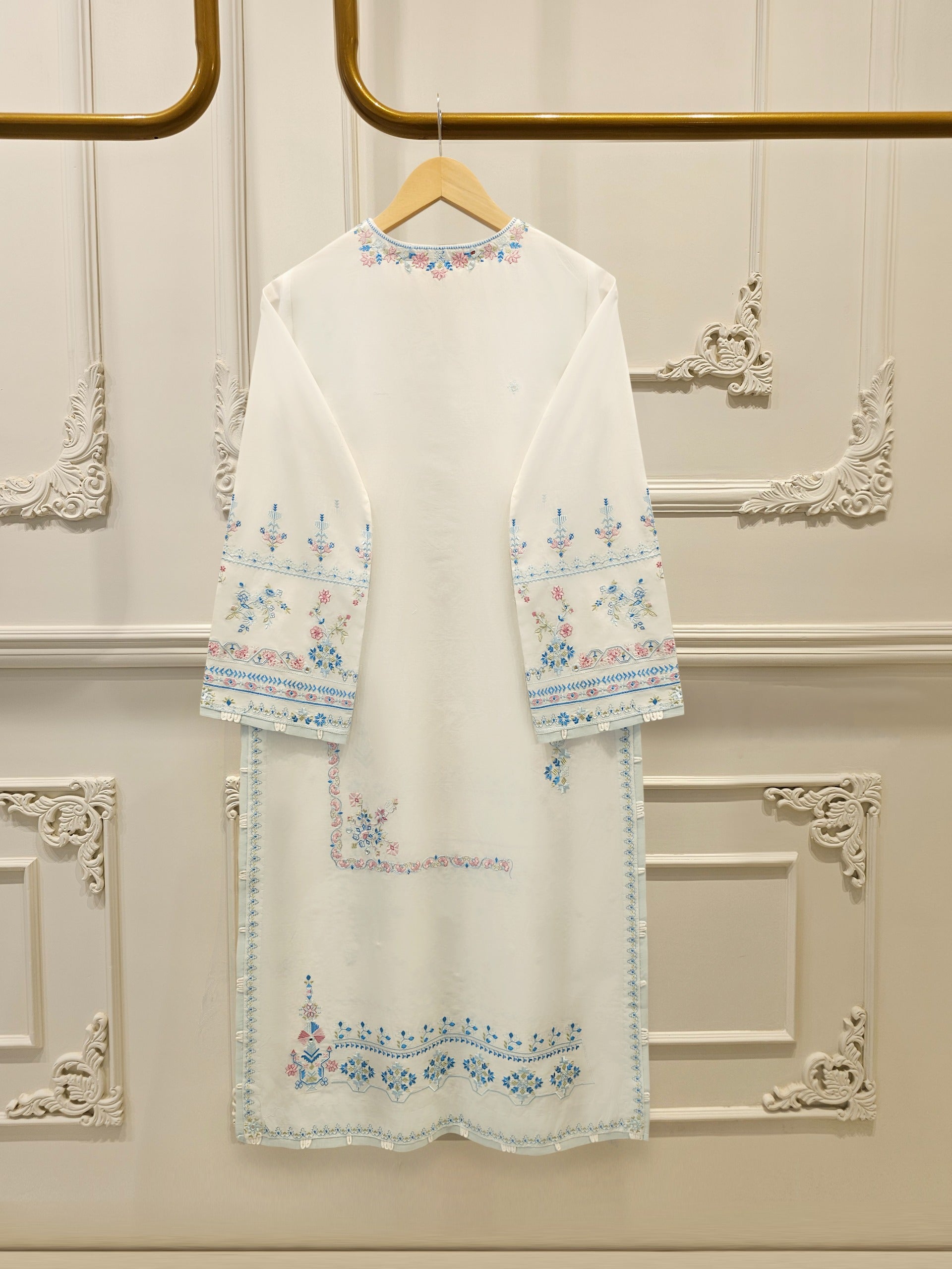 2 Piece - Embroidered Cambric Suit S114731