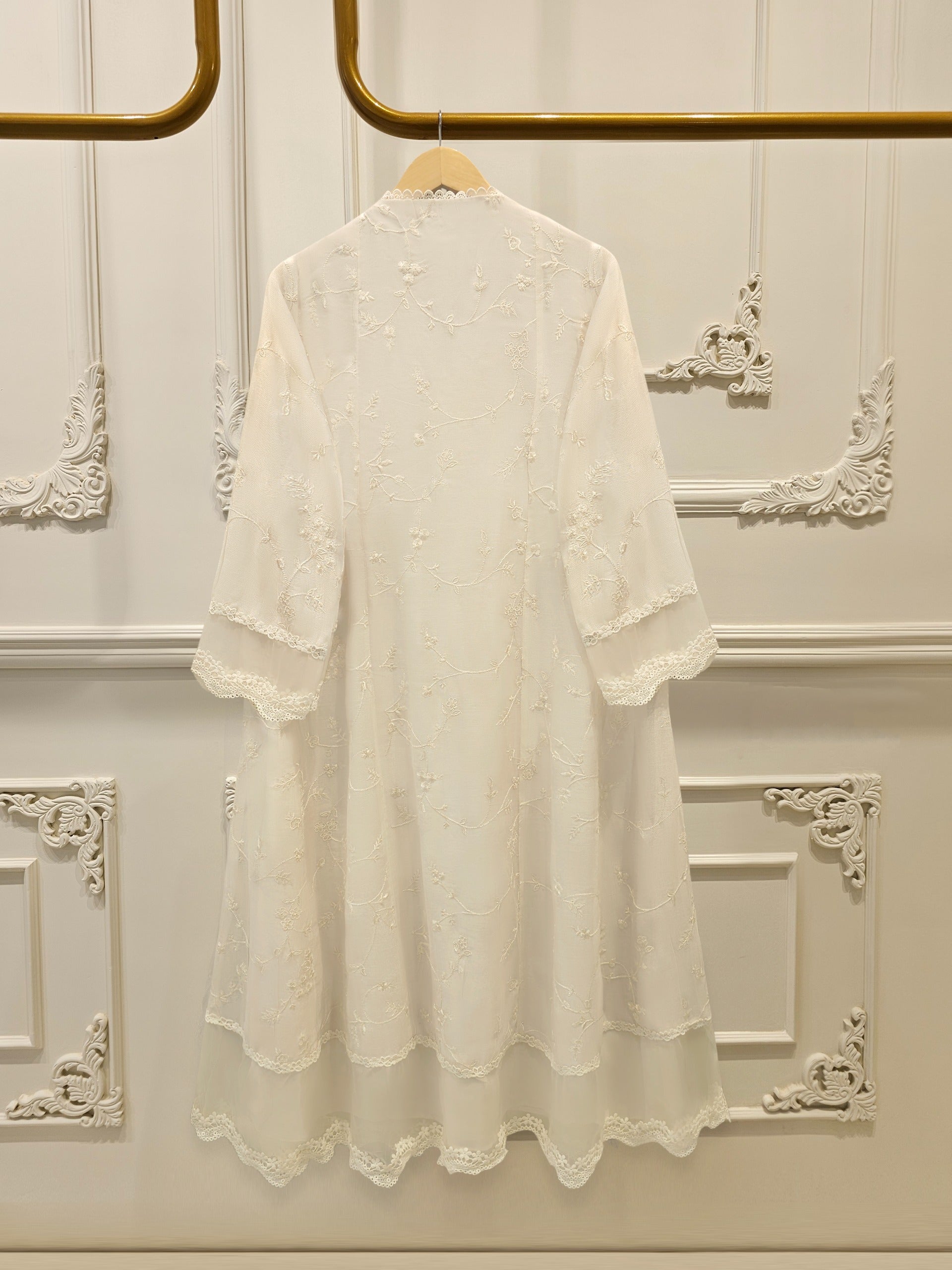 2 Piece - Pure Embroidered Cotton Net Suit S114797