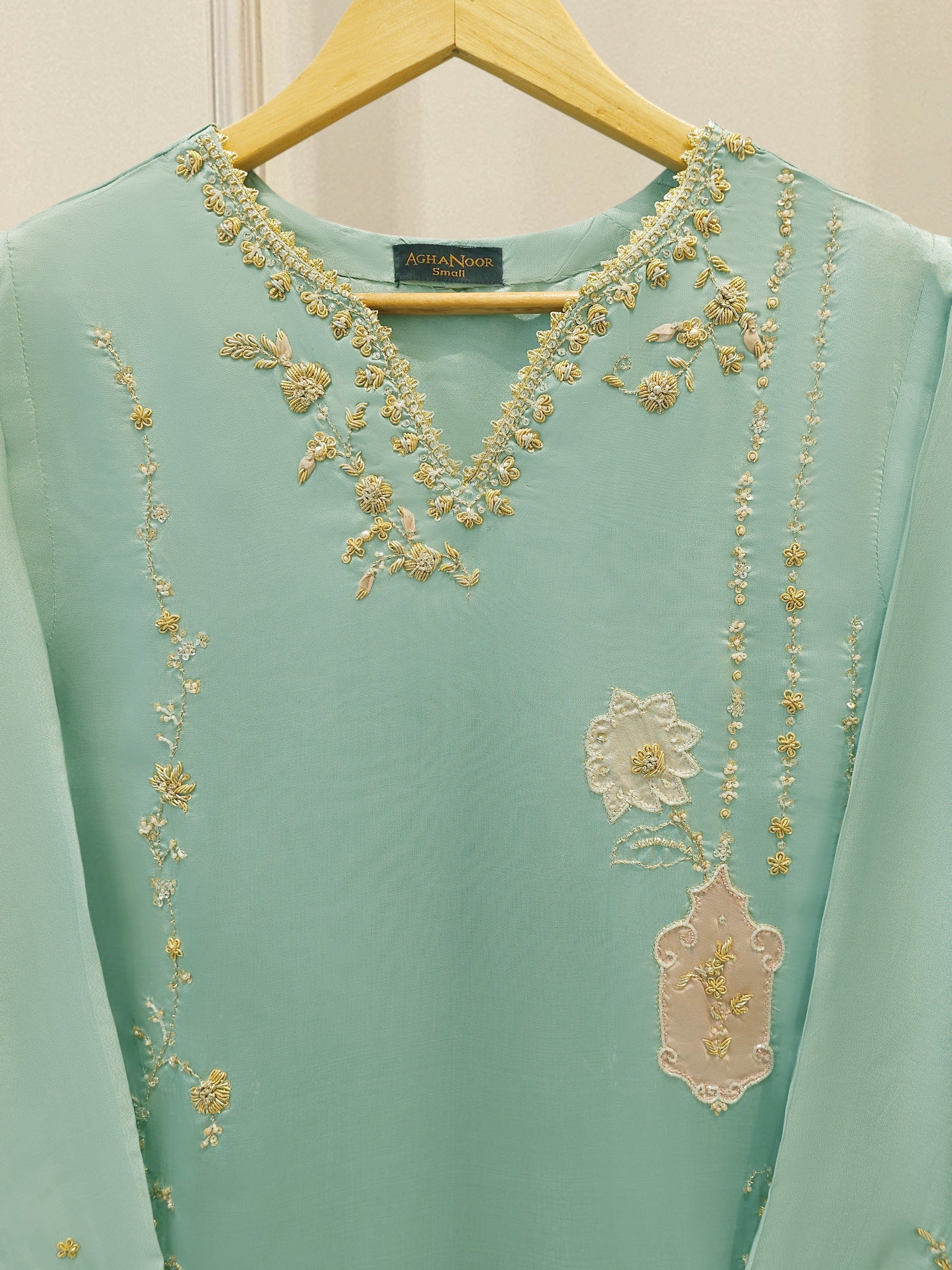 2 Piece- Pure Sheesha Silk Embroidered Suit S114815