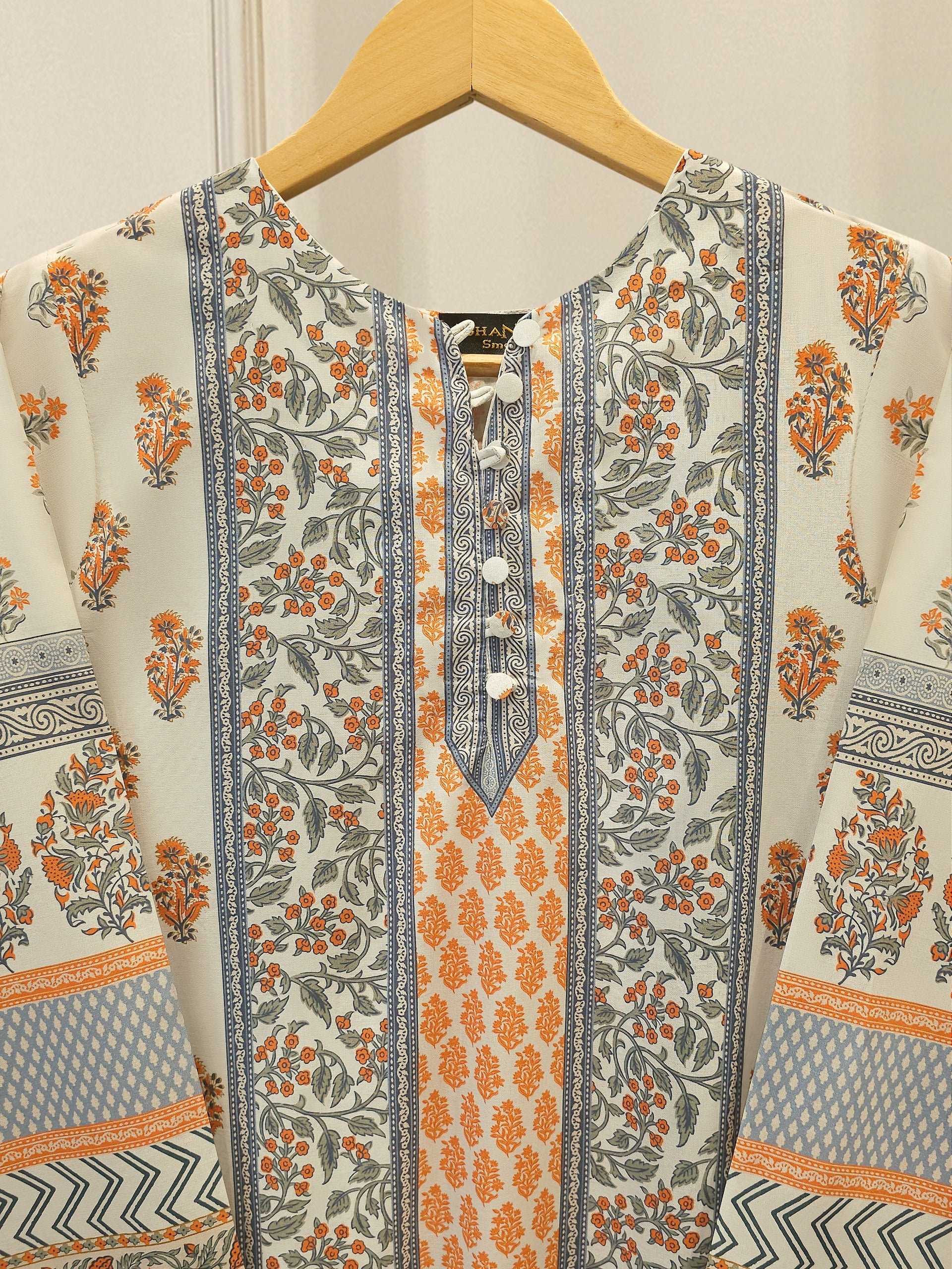 Elegant Digital Printed Cambric Shirt S114889
