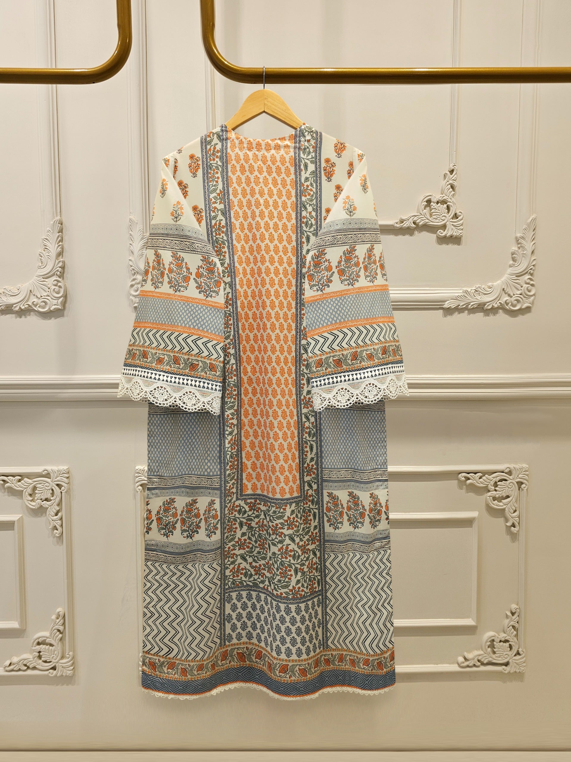 Elegant Digital Printed Cambric Shirt S114889