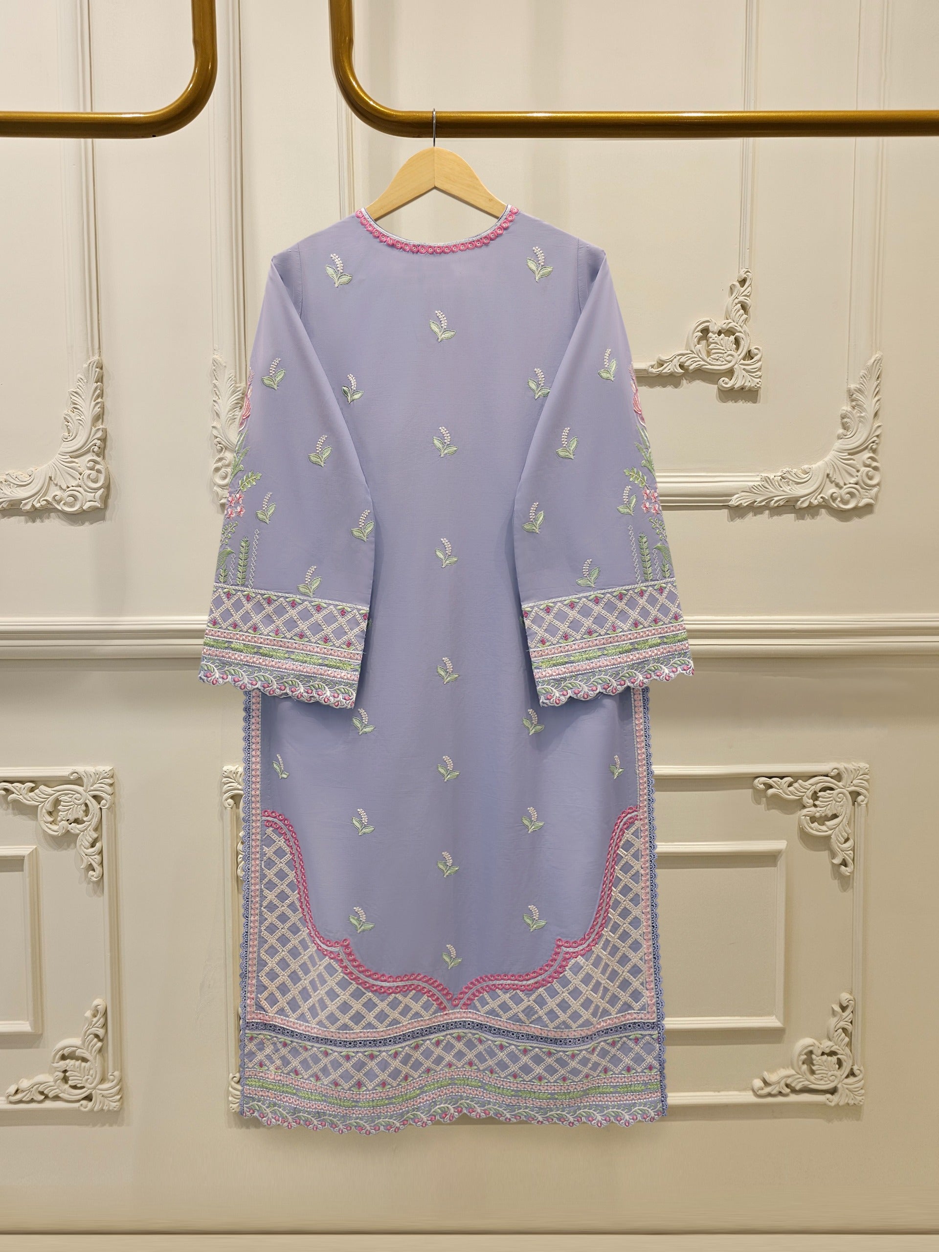 3 Piece - Embroidered Cambric Suit S114936