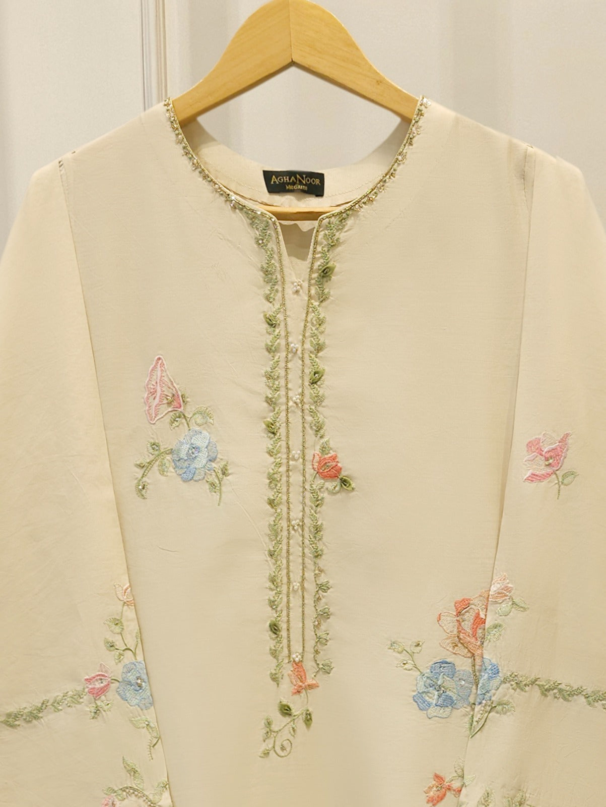 Pure Khadi Silk Embroidered Shirt S114870
