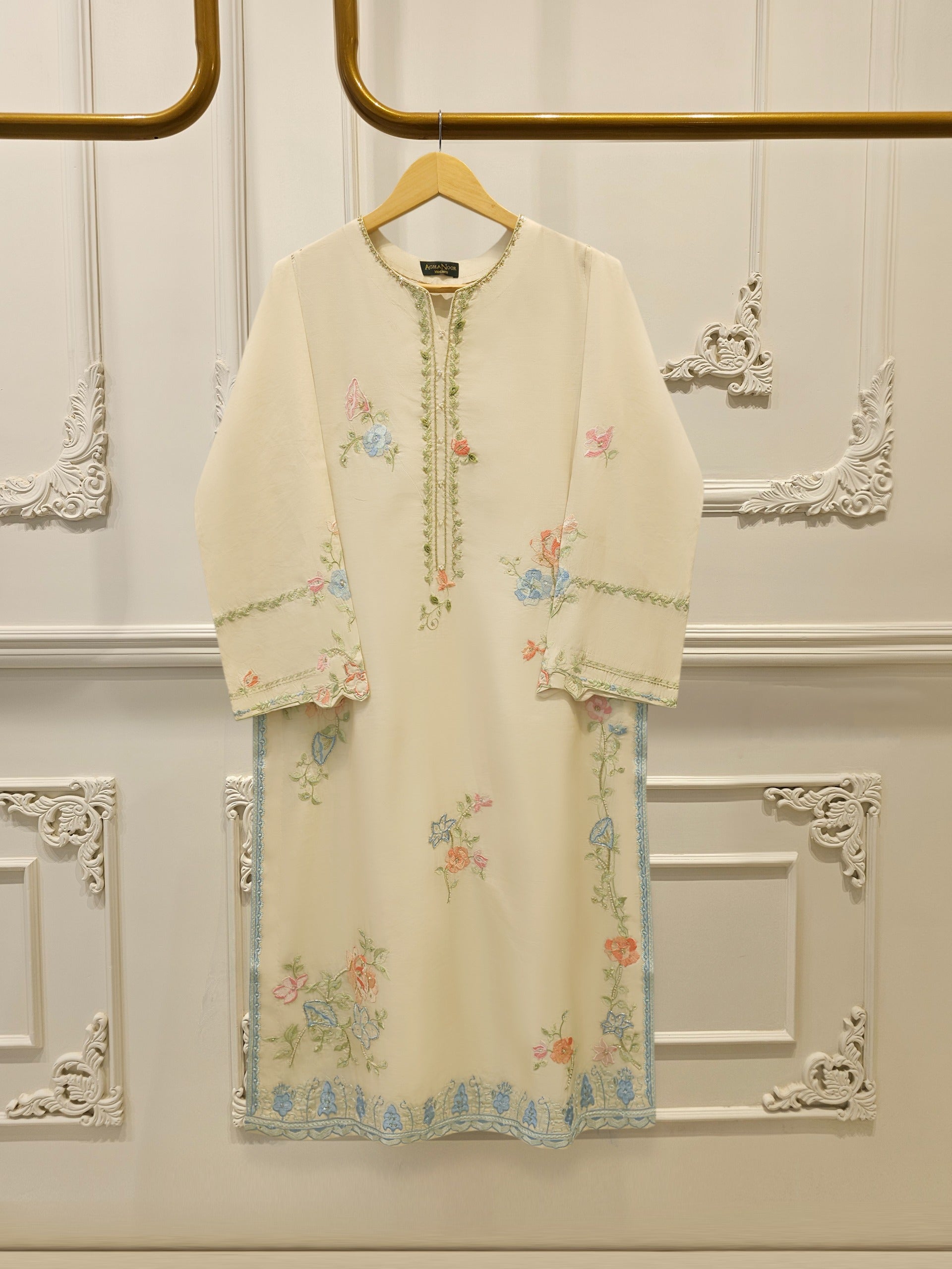 Pure Khadi Silk Embroidered Shirt S114870