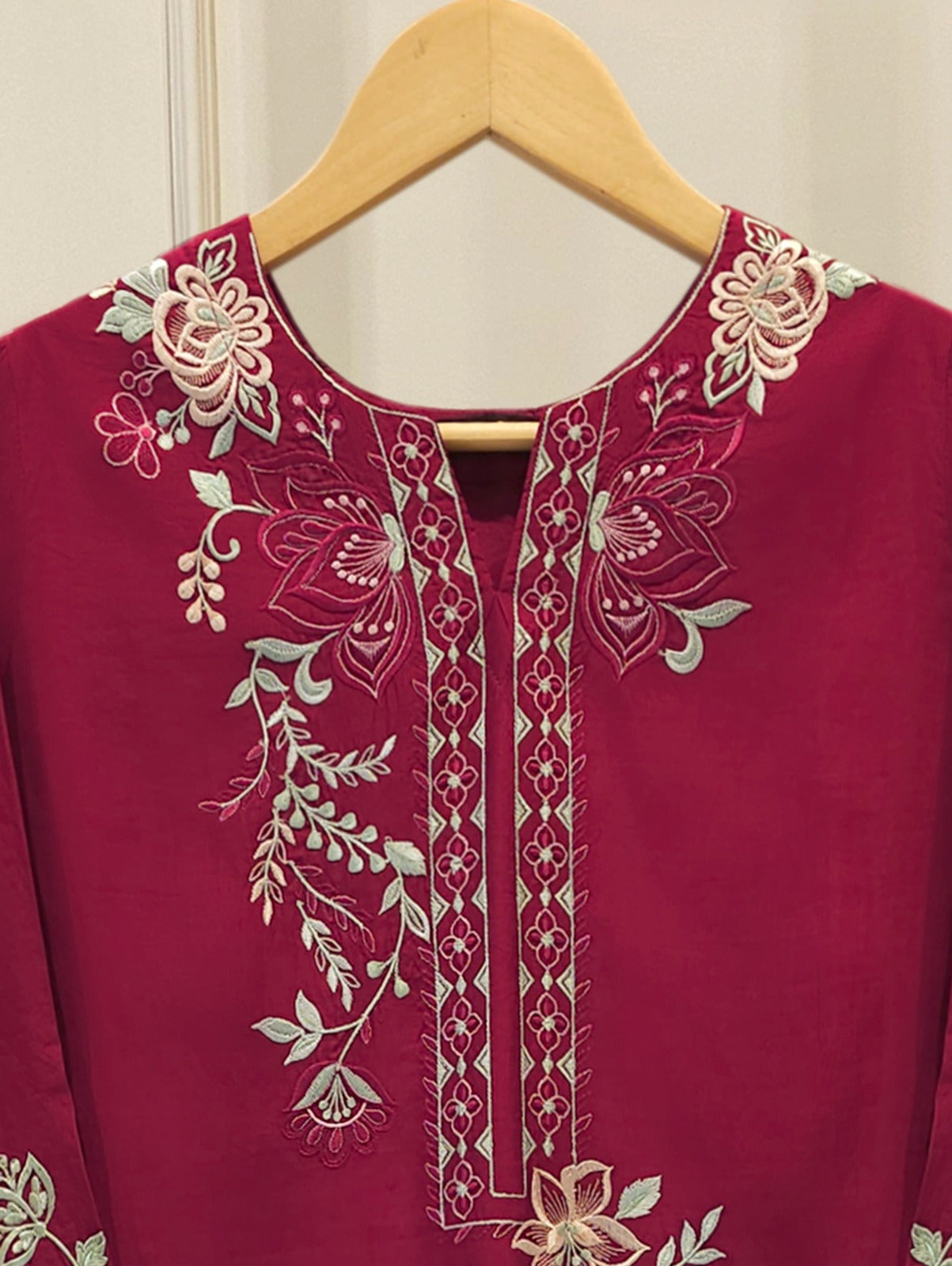 Pure Khaddi Silk Embroidered Shirt S113205