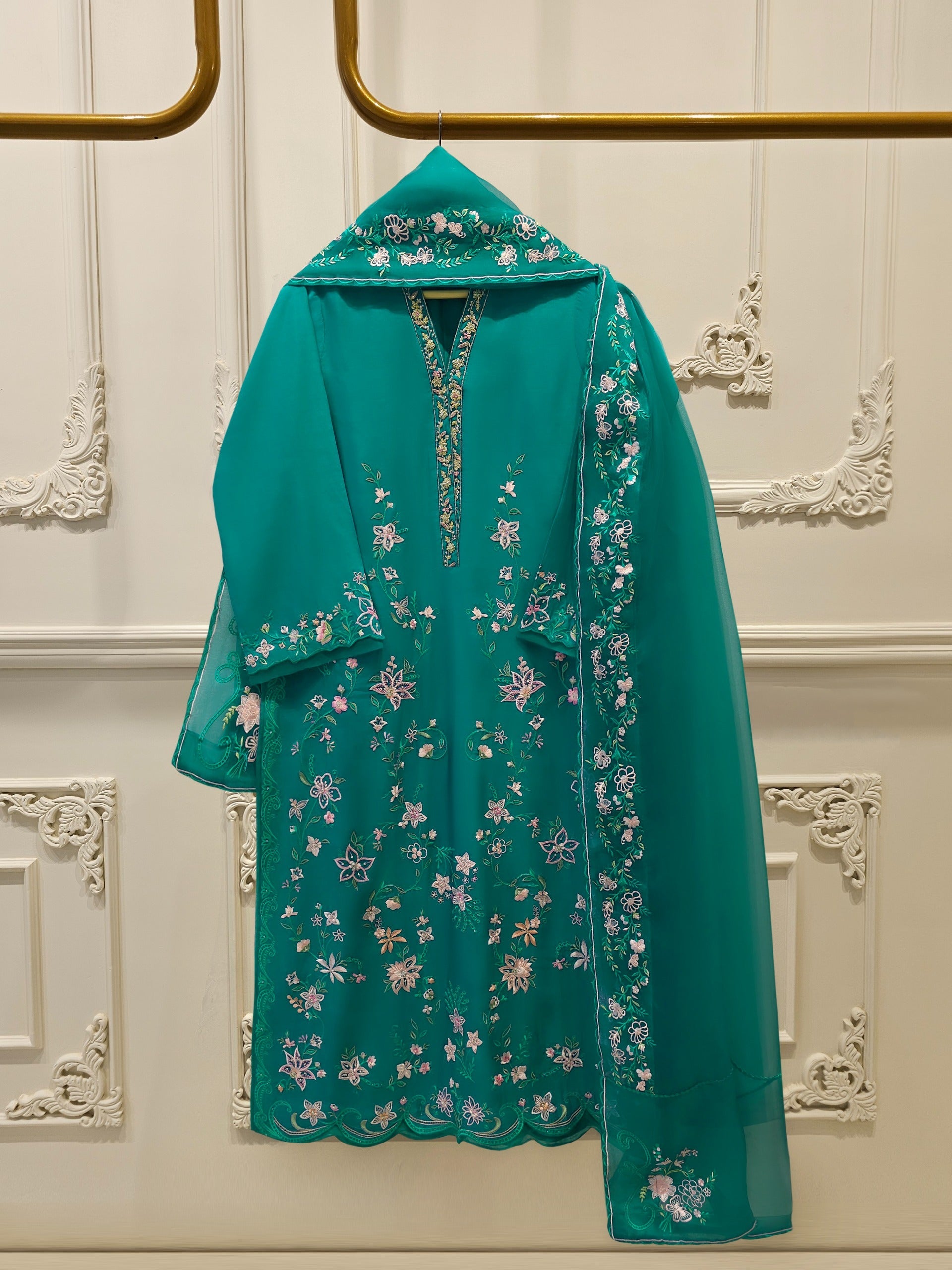 2 Piece - Pure Khaddi Silk Embroidered Suit S115064