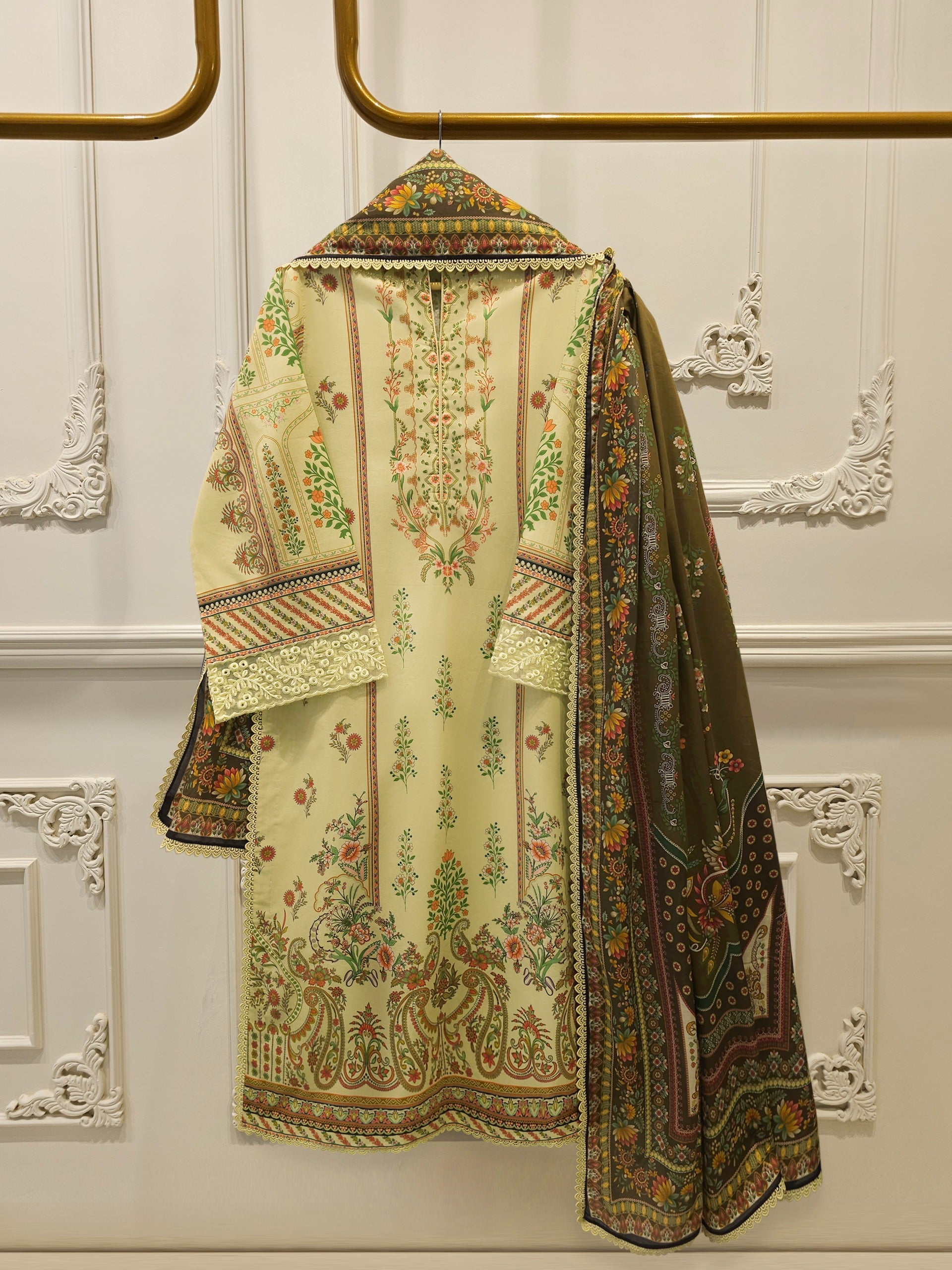 2 Piece -Digital Printed Cambric Suit S115080