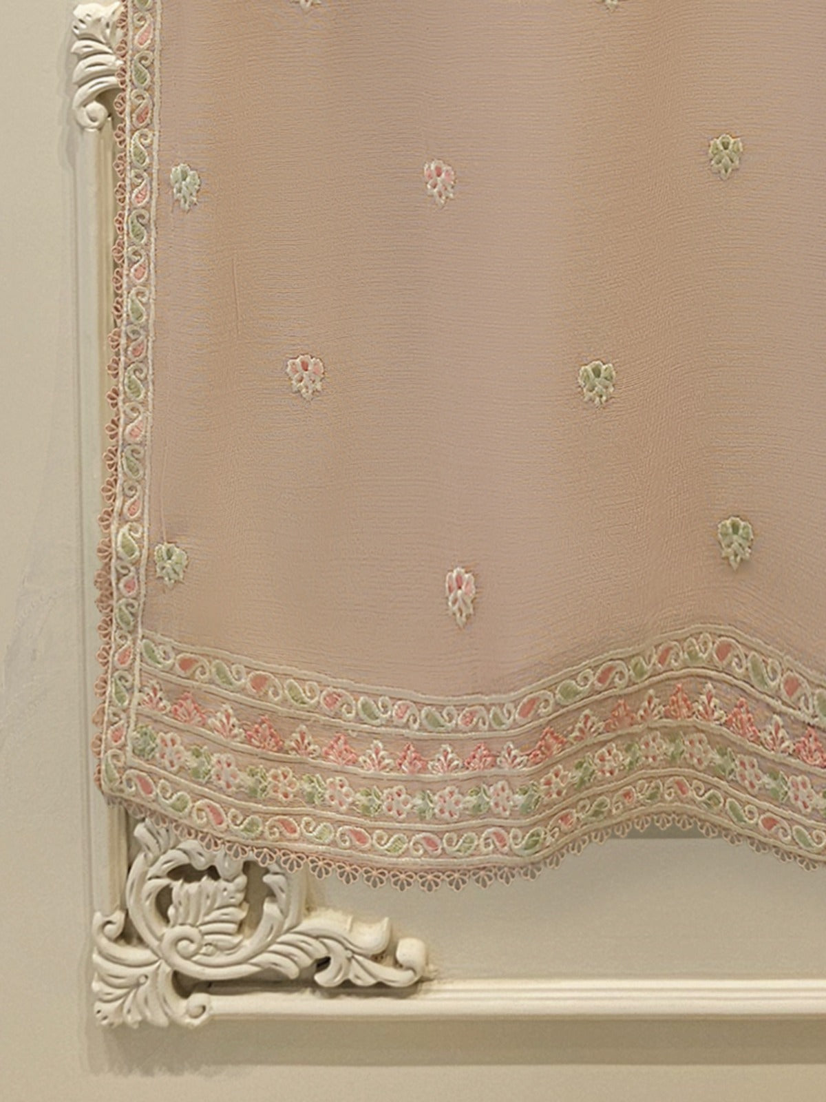 Pure Embroidered Cotton Net Shirt-S114973