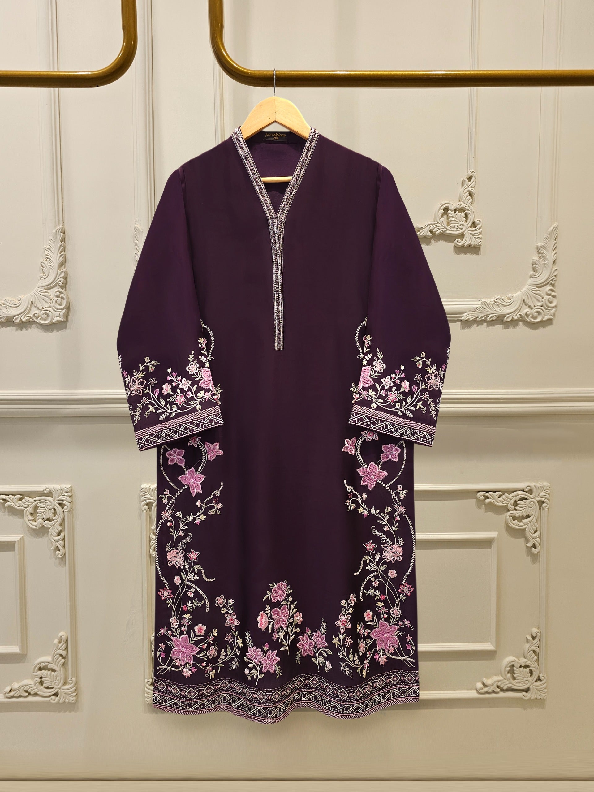 2 Piece- Pure Sheesha Silk Embroidered Suit S115119