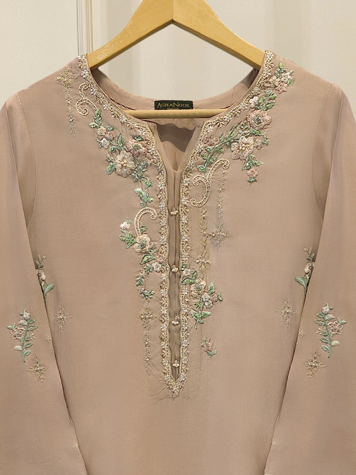 Pure Sheesha Silk Embroidered Shirt S114831