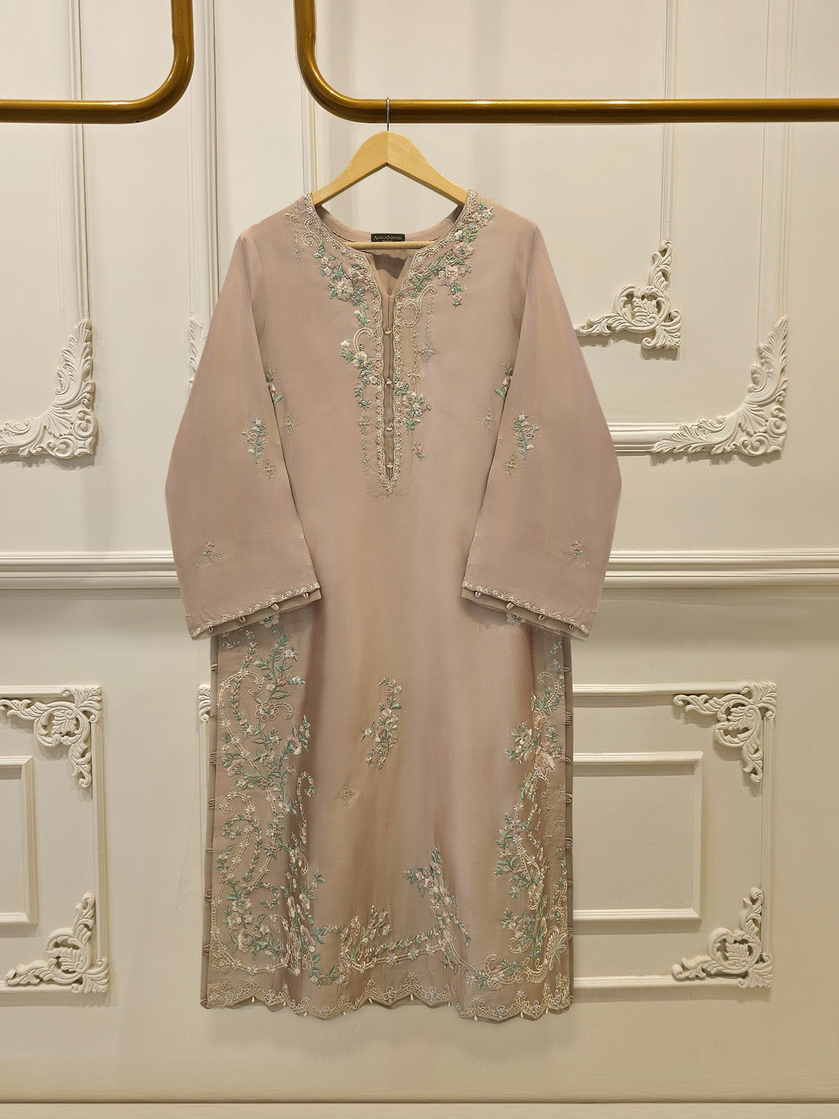 Pure Sheesha Silk Embroidered Shirt S114831