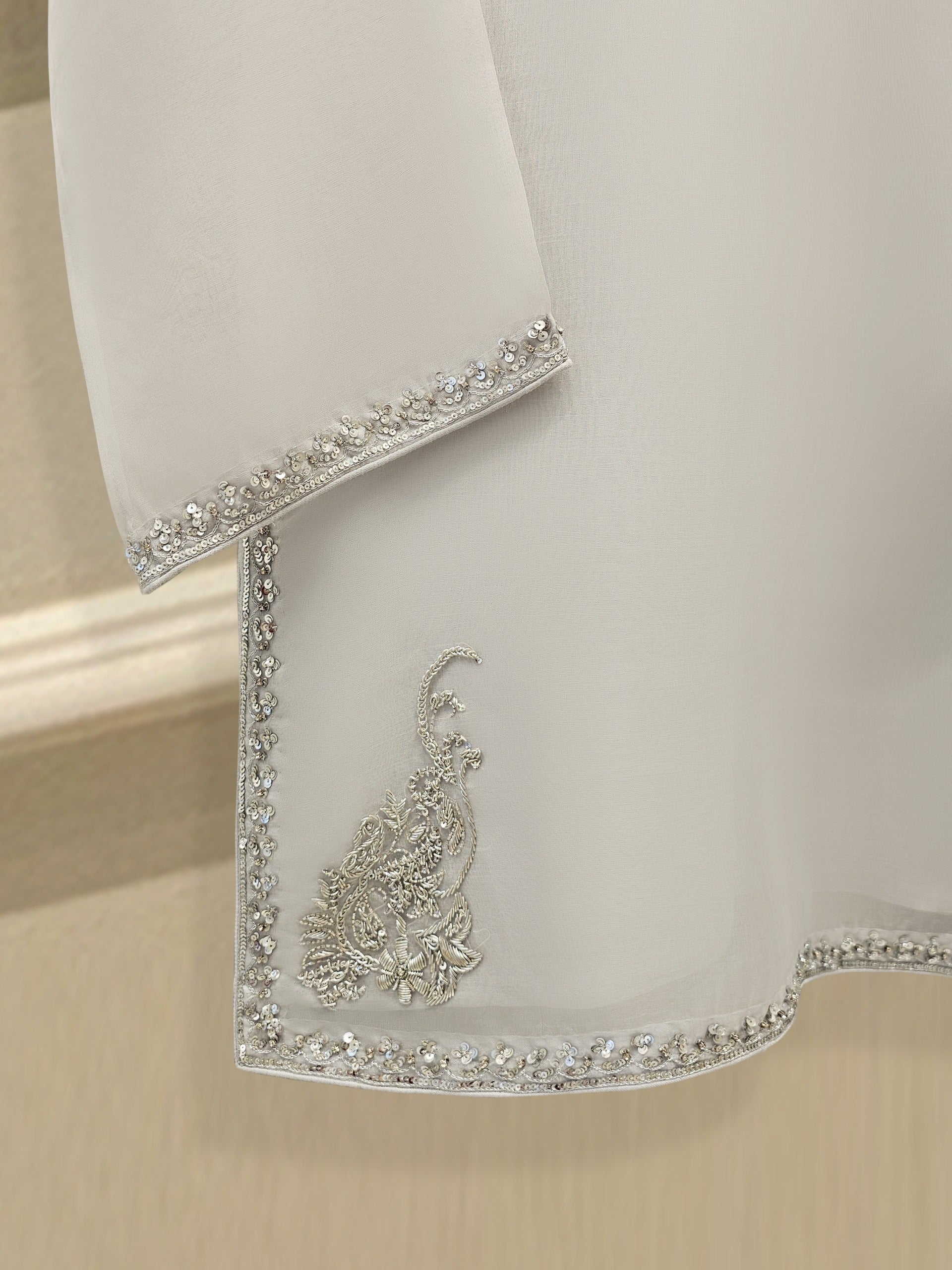 3 Piece - Pure Organza Embroidered Suit S111965