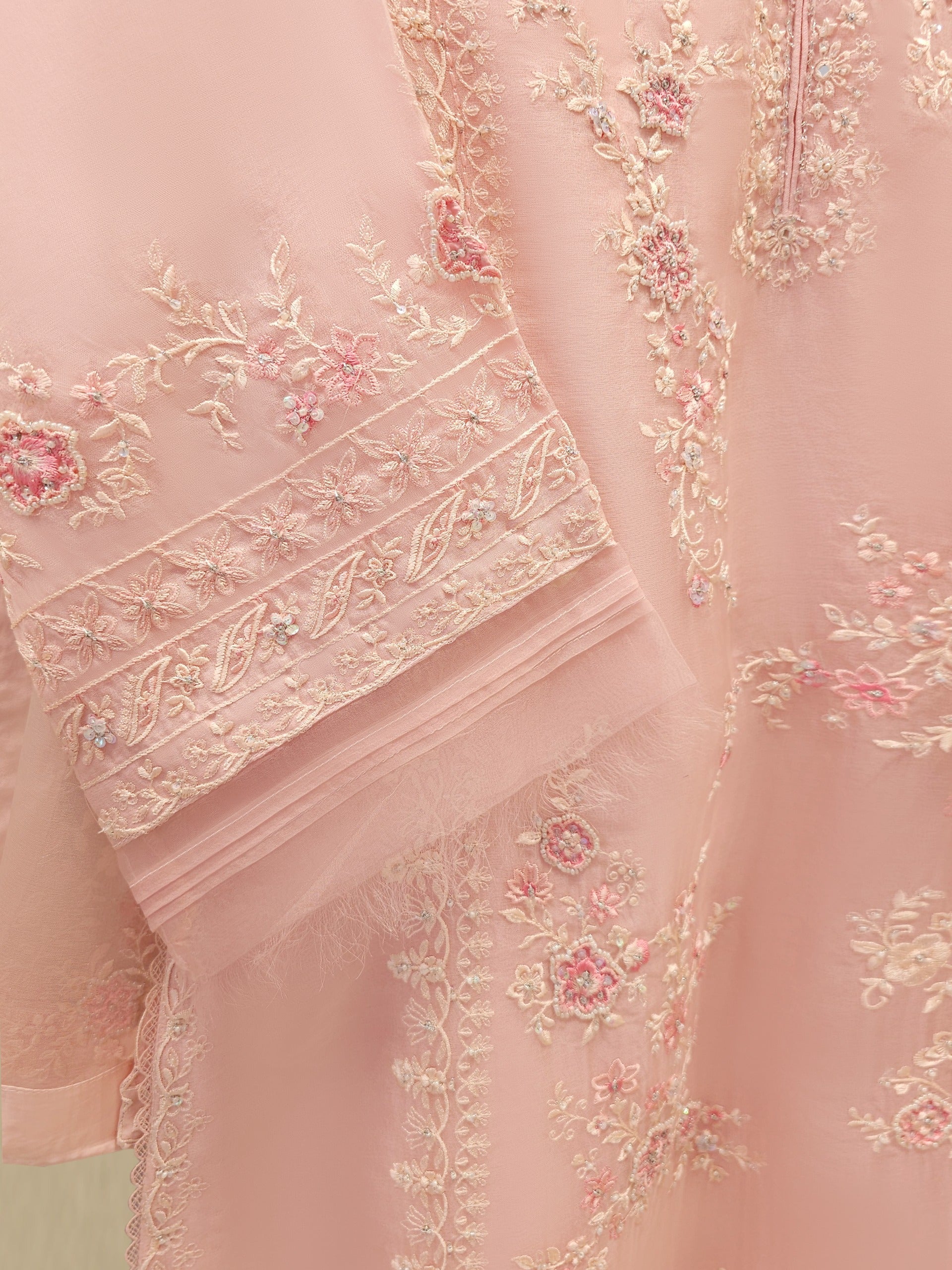 3 Piece - Pure Embroidered Organza Suit S112005