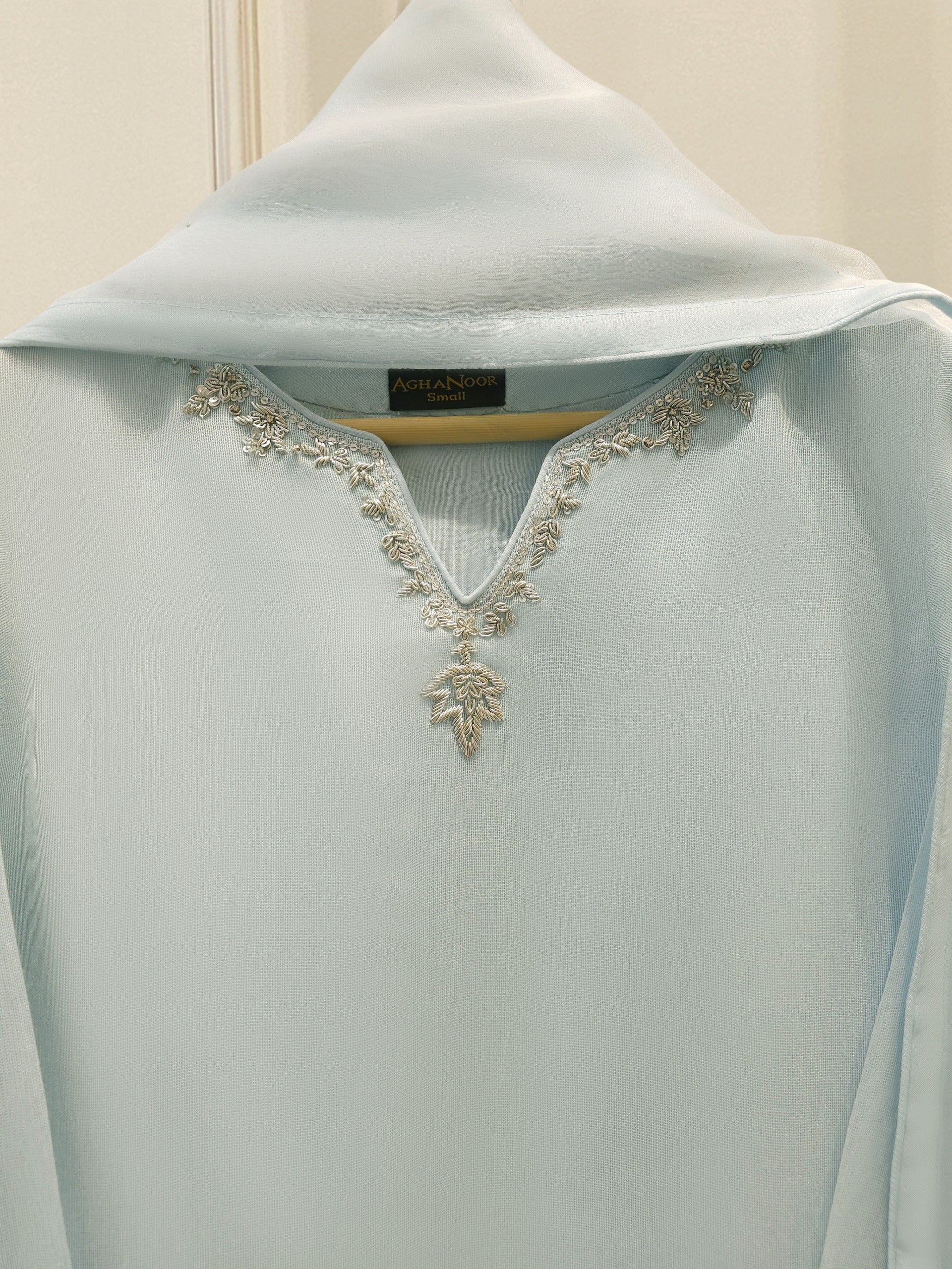 3 Piece - Pure Embroidered Cotton Net Suit S111998